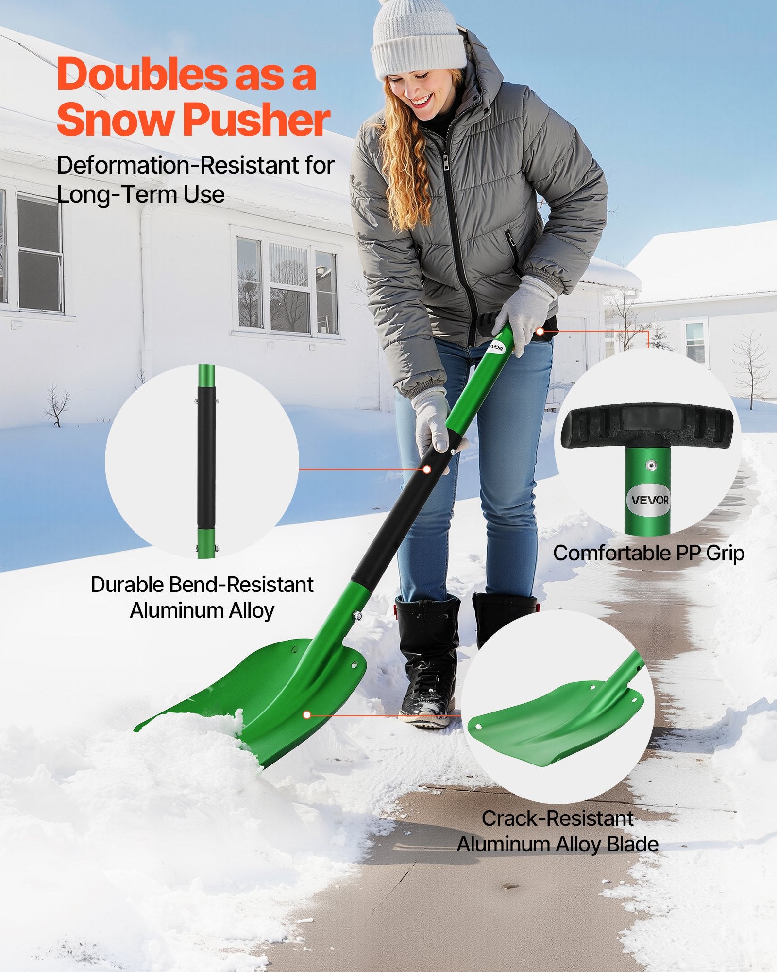 Sniego kastuvas VEVOR H220, 21,5 cm pločio