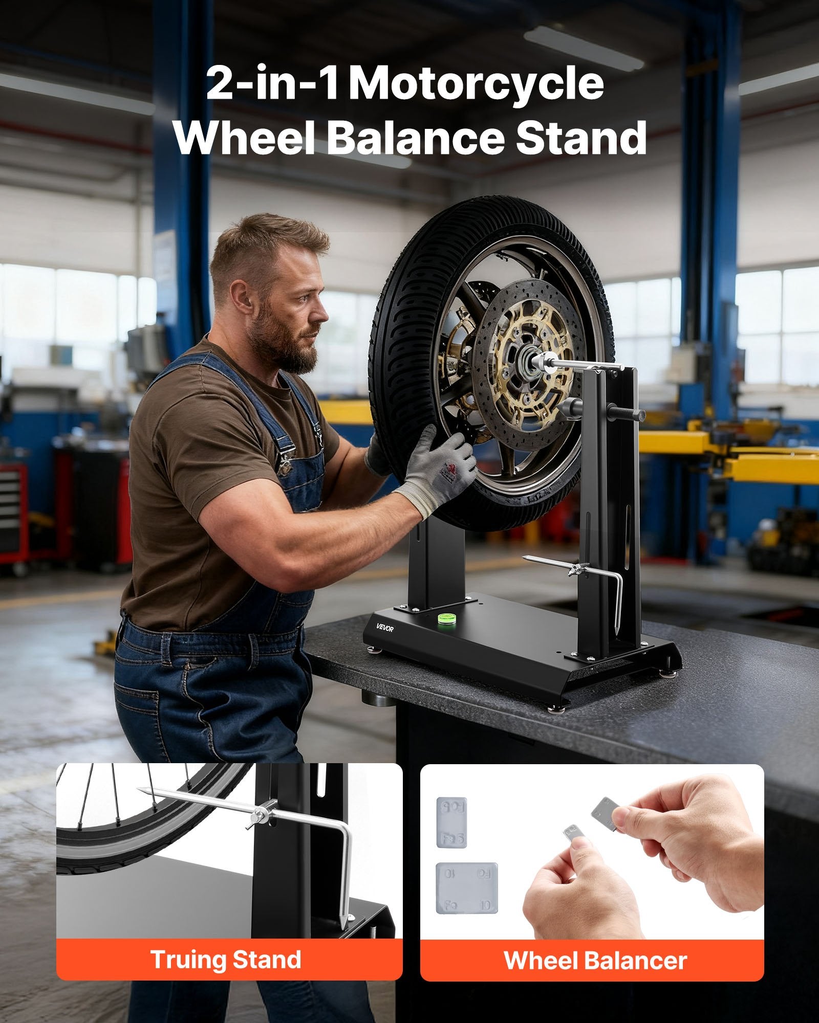 Motociklų ratų balansavimo staklės VEVOR TD-004-05, 40 kg