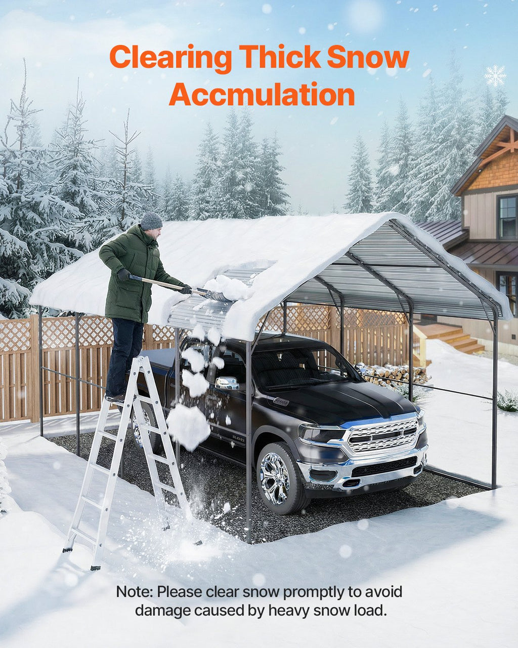 Metalinė stoginė automobiliui VEVOR KD-TPQC-006-12x20ft, 3,6 x 6 m