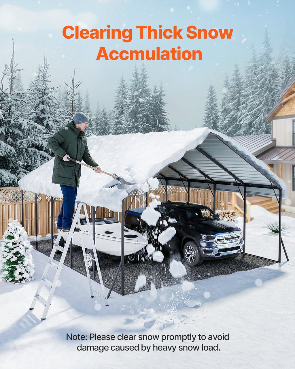 Metalinė stoginė automobiliui VEVOR KD-TPQC-007-20x24ft, 5,8 x 7,45 x 3,77 m