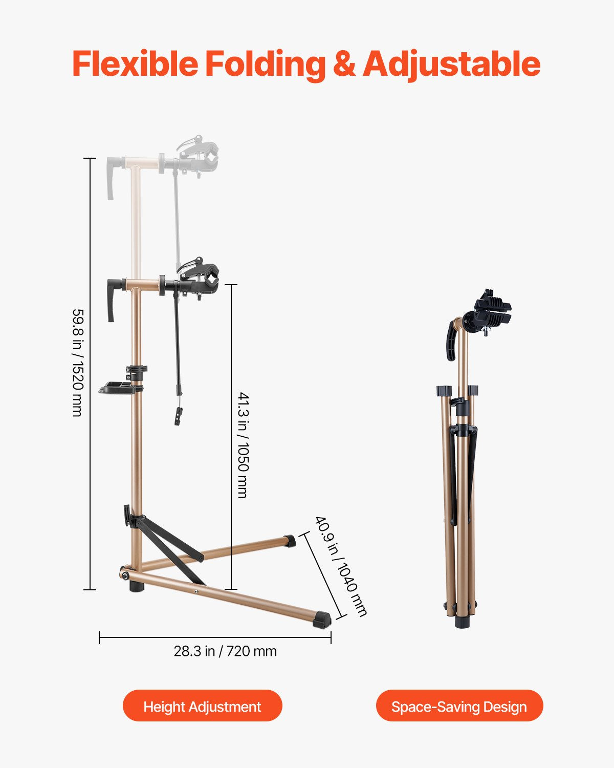 Dviračių remonto stovas VEVOR HS-QX-006R-1, 40 kg keliamoji galia