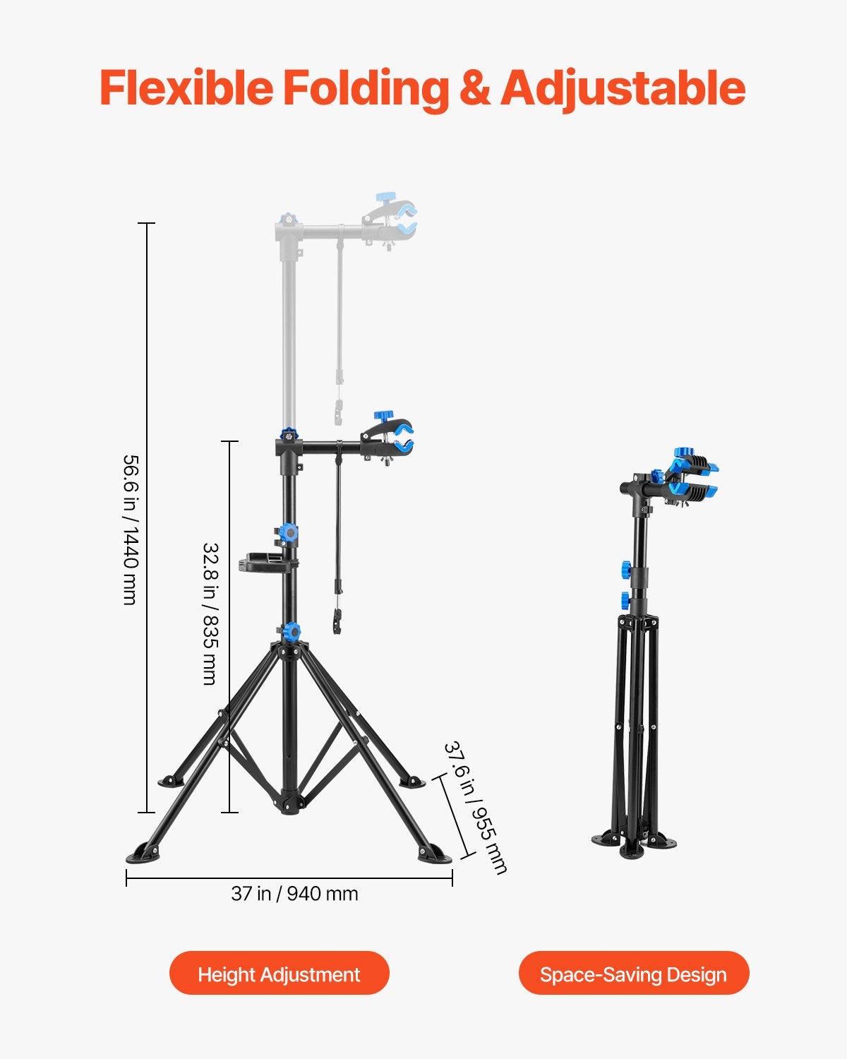 Dviračių remonto stovas VEVOR HS-QX-006S, 30 kg keliamoji galia