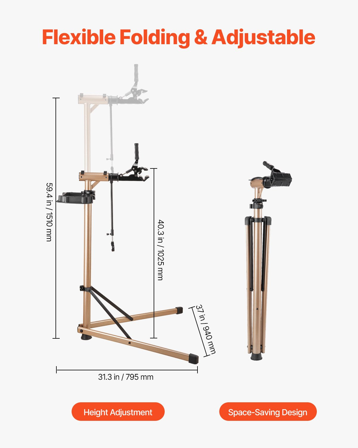 Dviračių remonto stovas VEVOR CS-XL-01, iki 50 kg apkrova