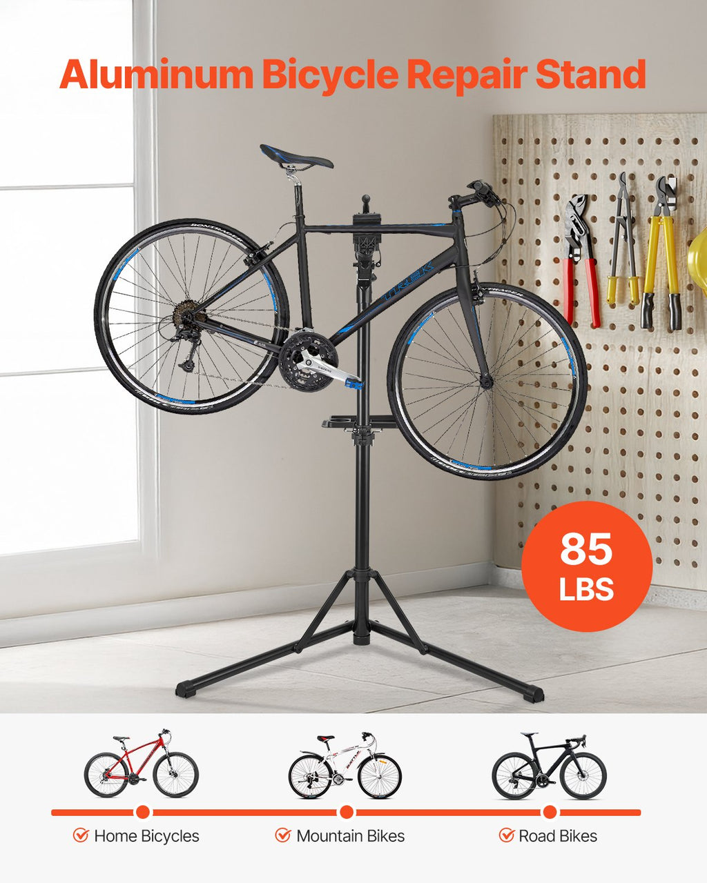 Dviračių remonto stovas VEVOR HS-QX-006LV, 38,5 kg keliamoji galia