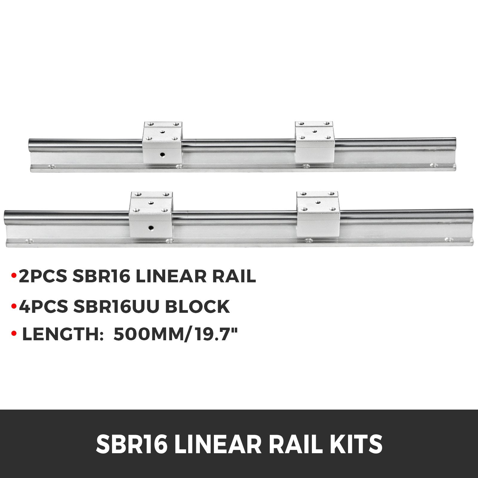 Linijiniai kreipiantieji VEVOR SBR16, 500 mm ilgis