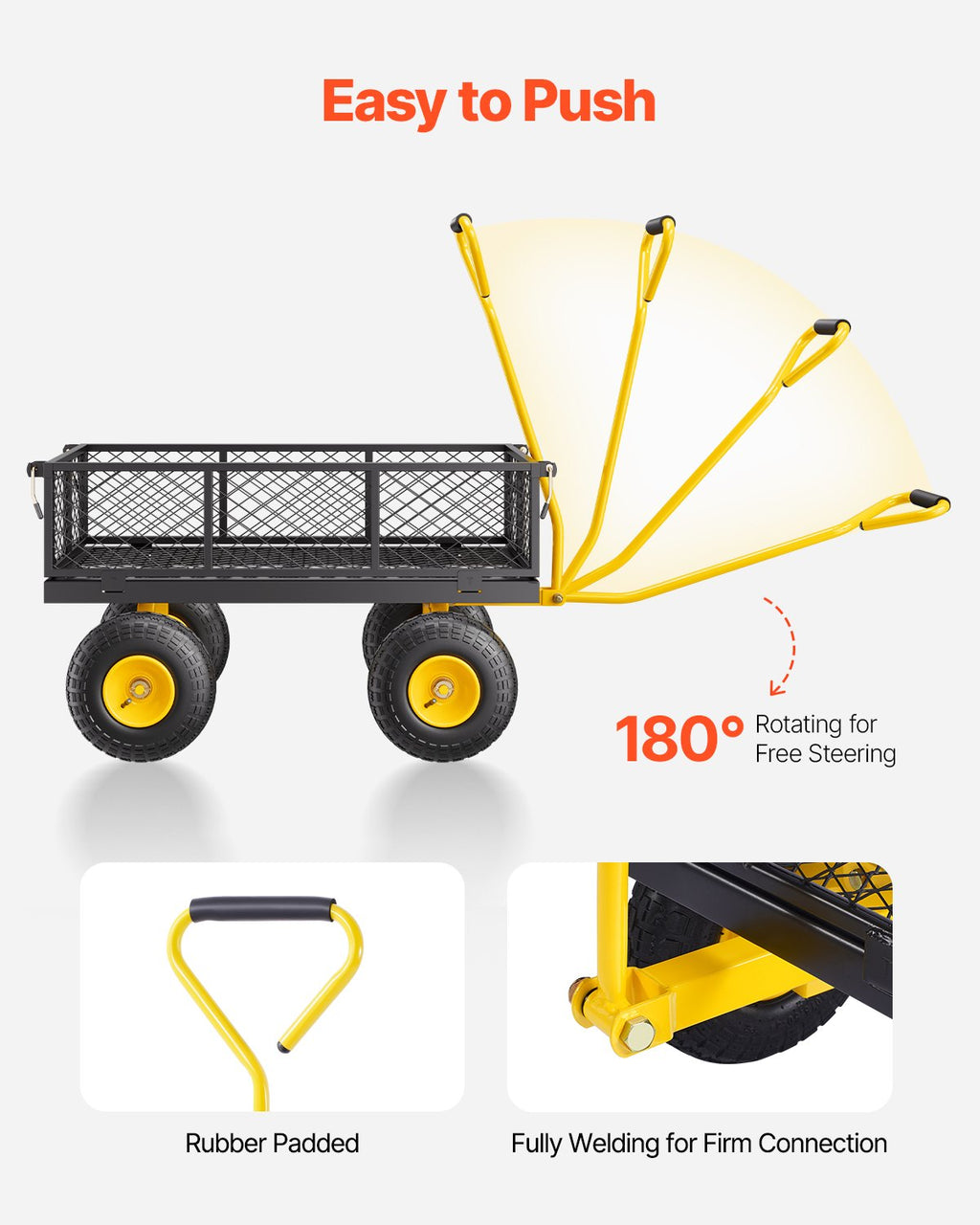 Sodo vežimėlis VEVOR V500, 227 kg keliamoji galia