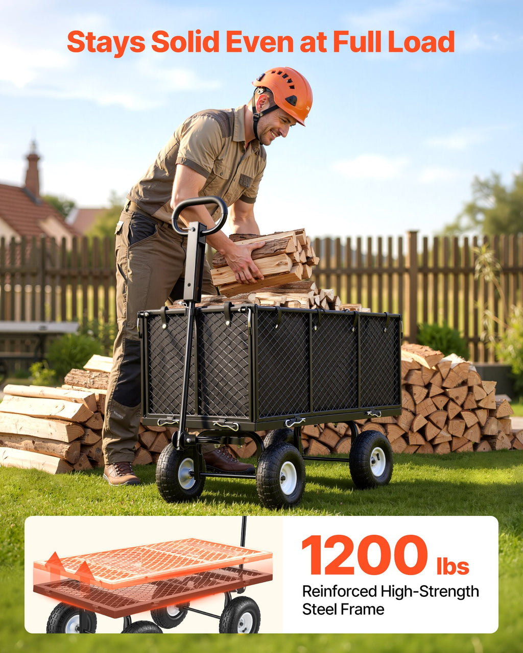 Sodo vežimėlis VEVOR TC-1200, 544,3 kg