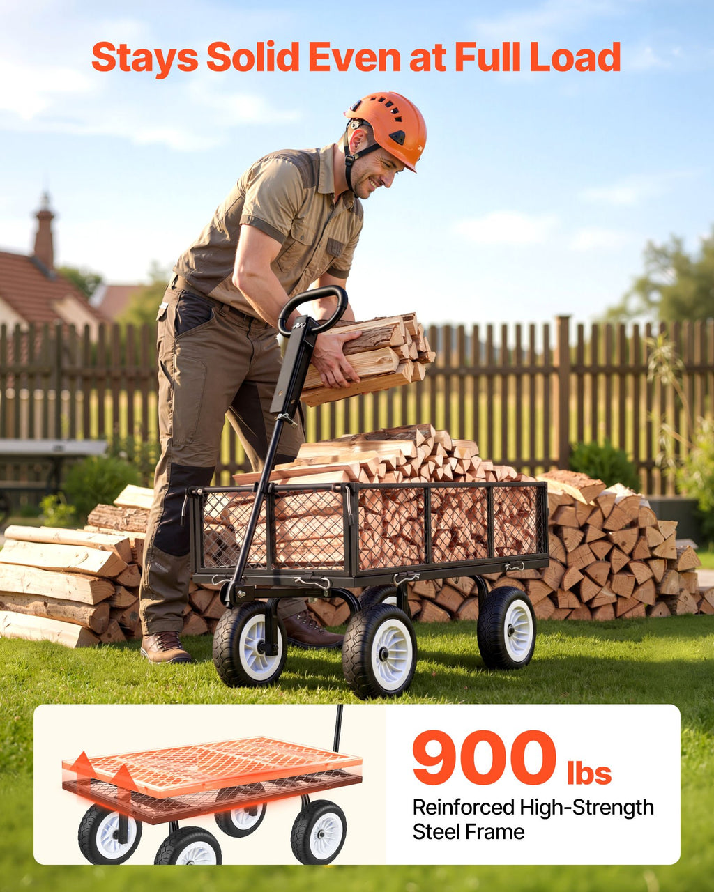Sodo vežimėlis VEVOR TC-900B, 408,2 kg keliamoji galia