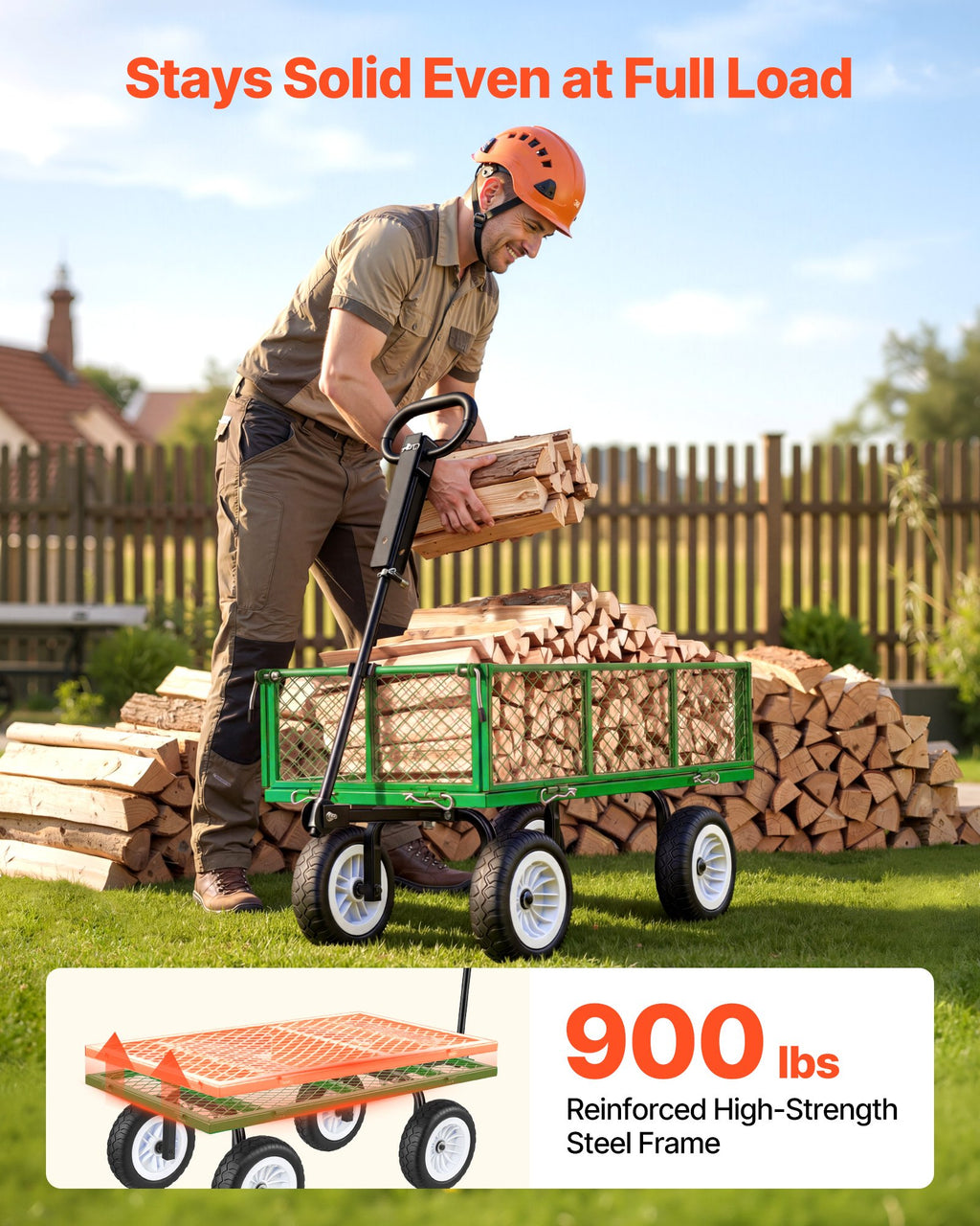 Sodo vežimėlis VEVOR TC-900G, 408,2 kg keliamoji galia