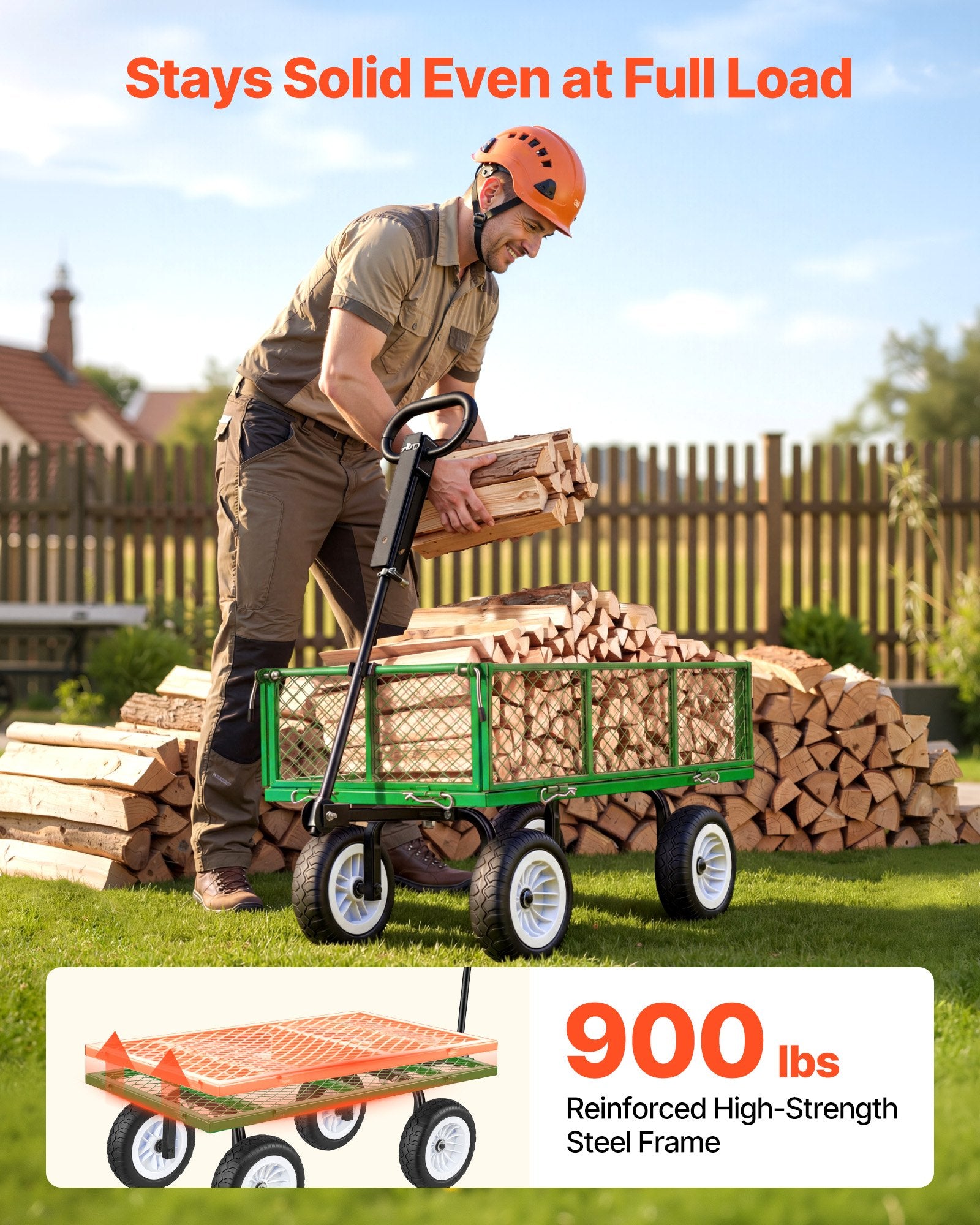 Sodo vežimėlis VEVOR TC-900G, 408,2 kg keliamoji galia