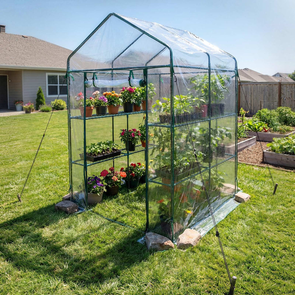 Įeinamas šiltnamis VEVOR 1.4x1.4m(2)PVC, 137 x 137 x 196 cm