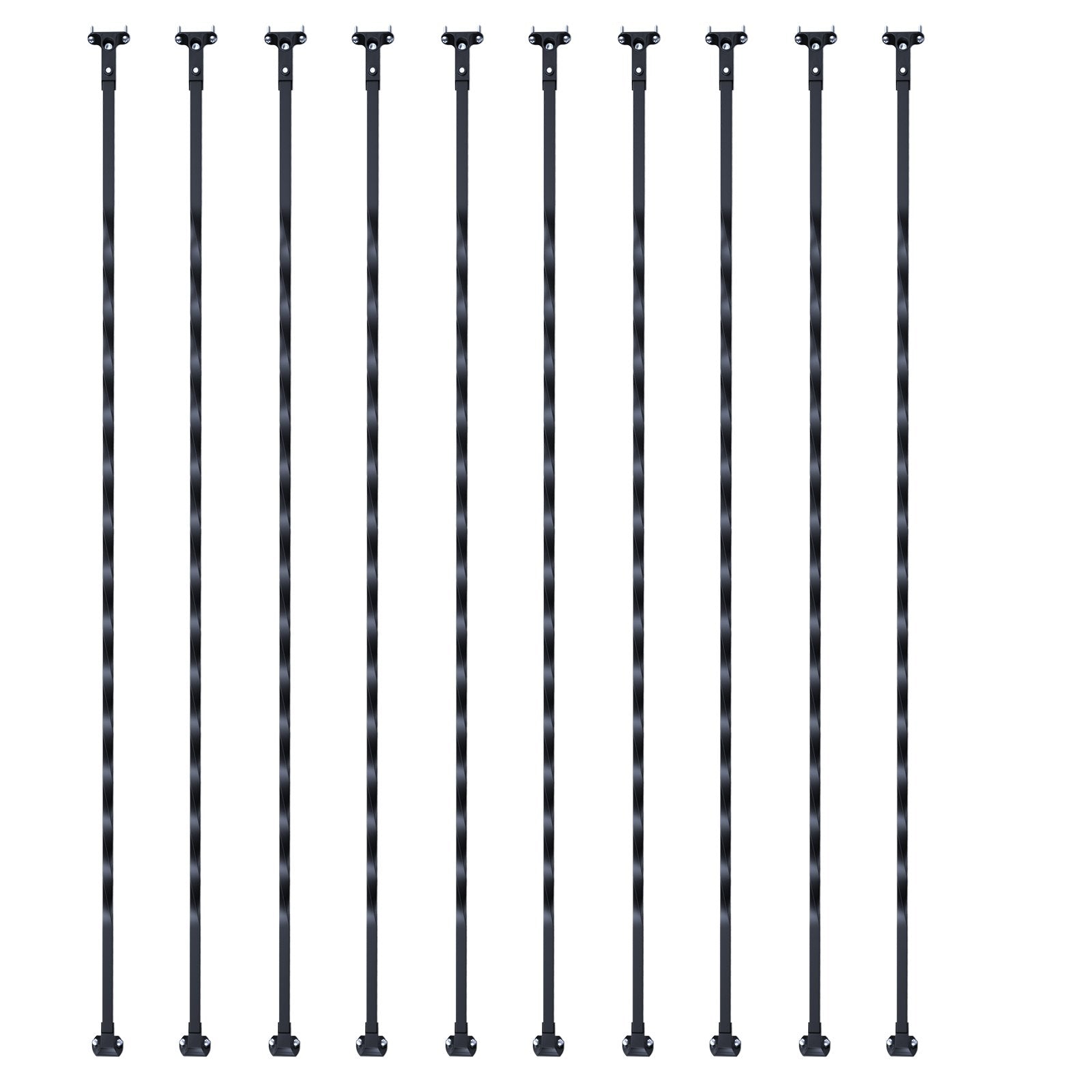 Metaliniai laiptų turėklų strypai VEVOR ZX-LX44in-10, 112 cm ilgio, 10 vnt.