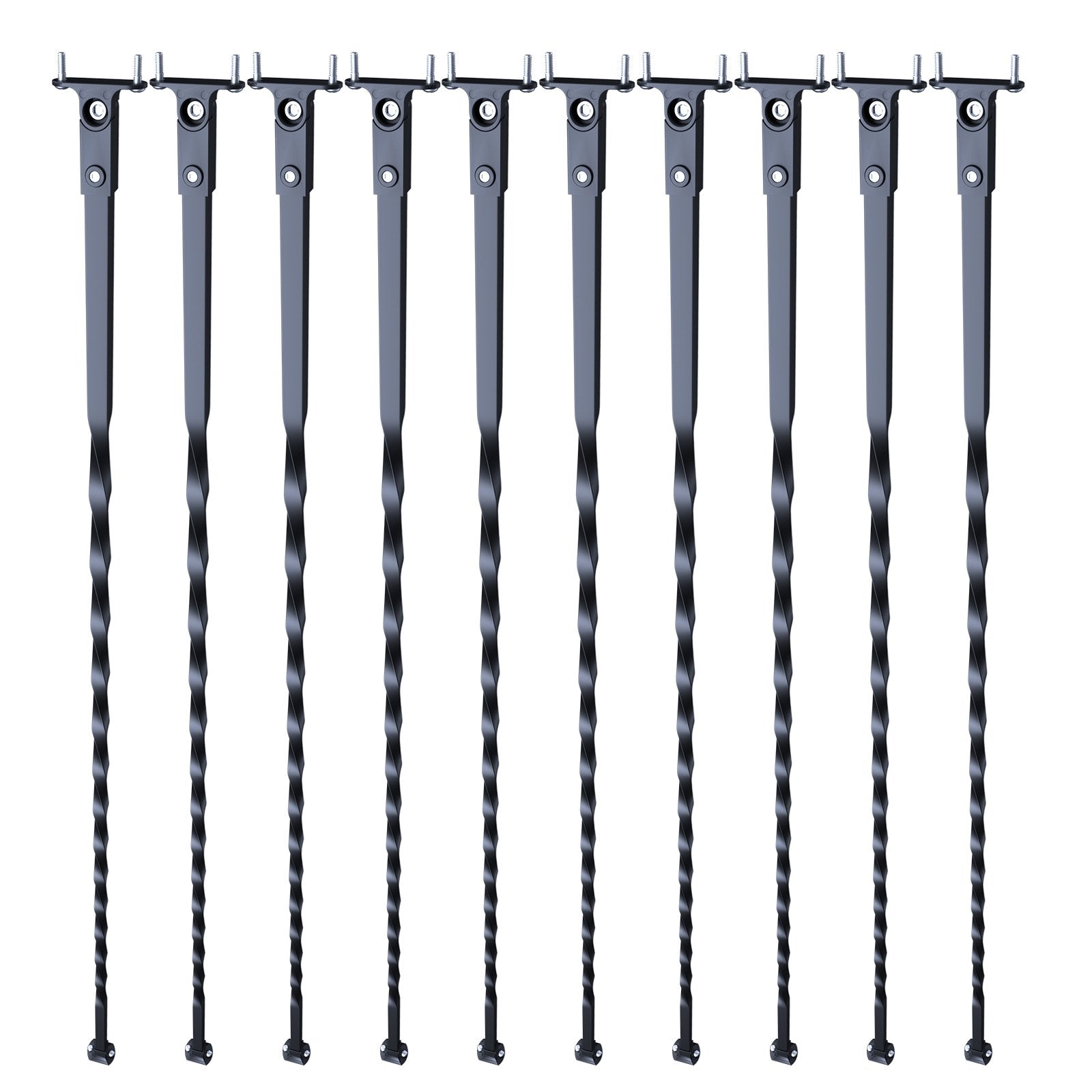 Metaliniai laiptų turėklų strypai VEVOR ZX-LX44in-10, 112 cm ilgio, 10 vnt.