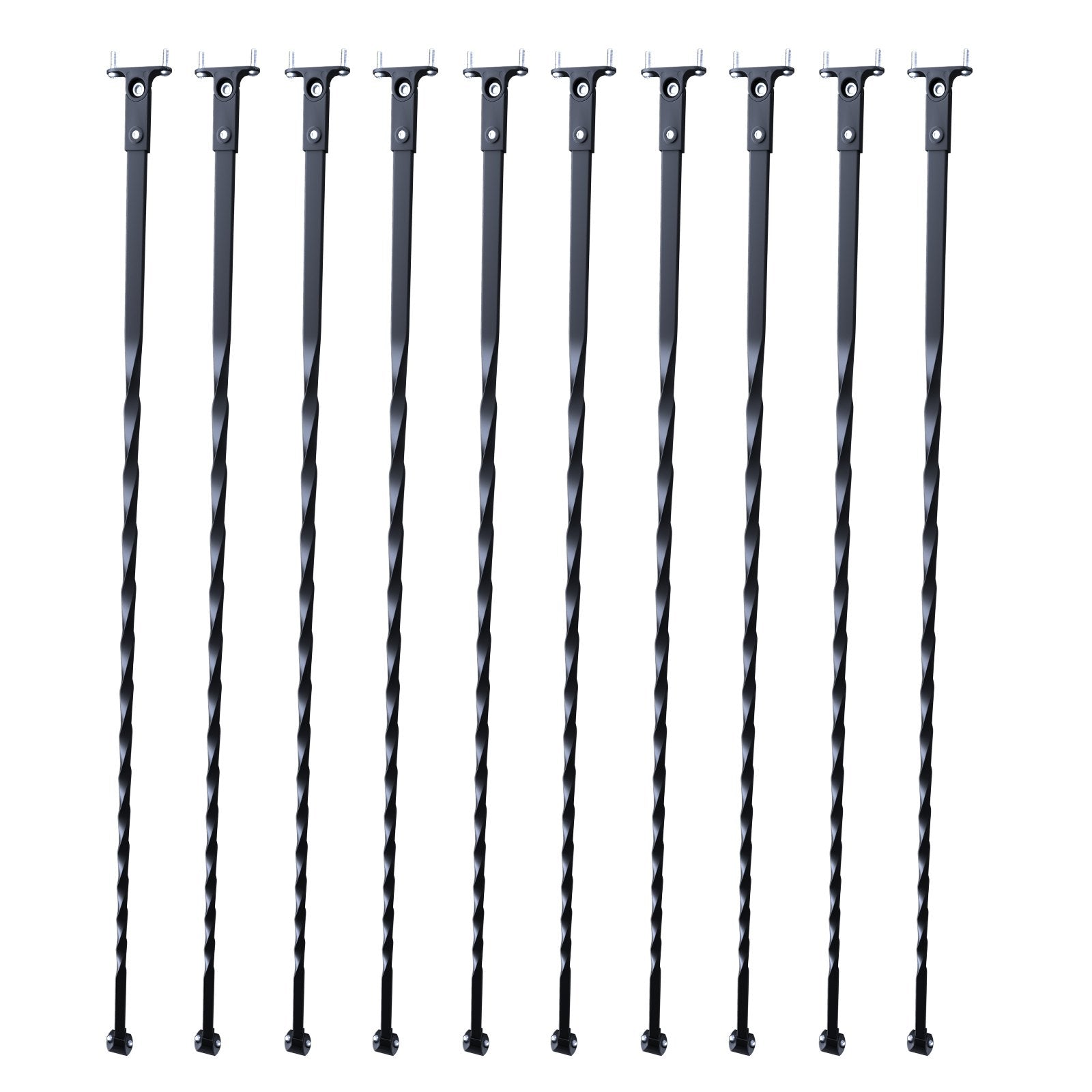 Metaliniai laiptų turėklų strypai VEVOR ZX-LX44in-10, 112 cm ilgio, 10 vnt.