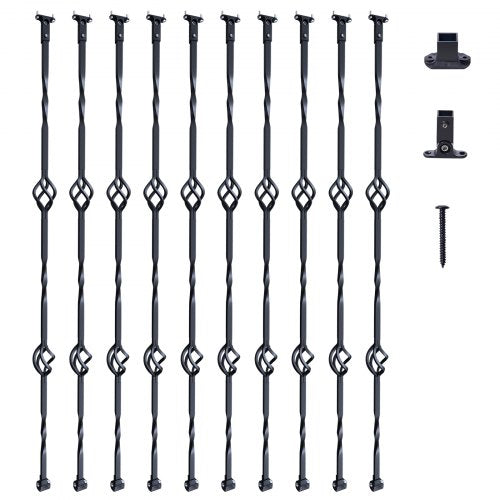 Metaliniai laiptų turėklų strypai VEVOR ZX-SL44in-10, 10 vnt. komplektas