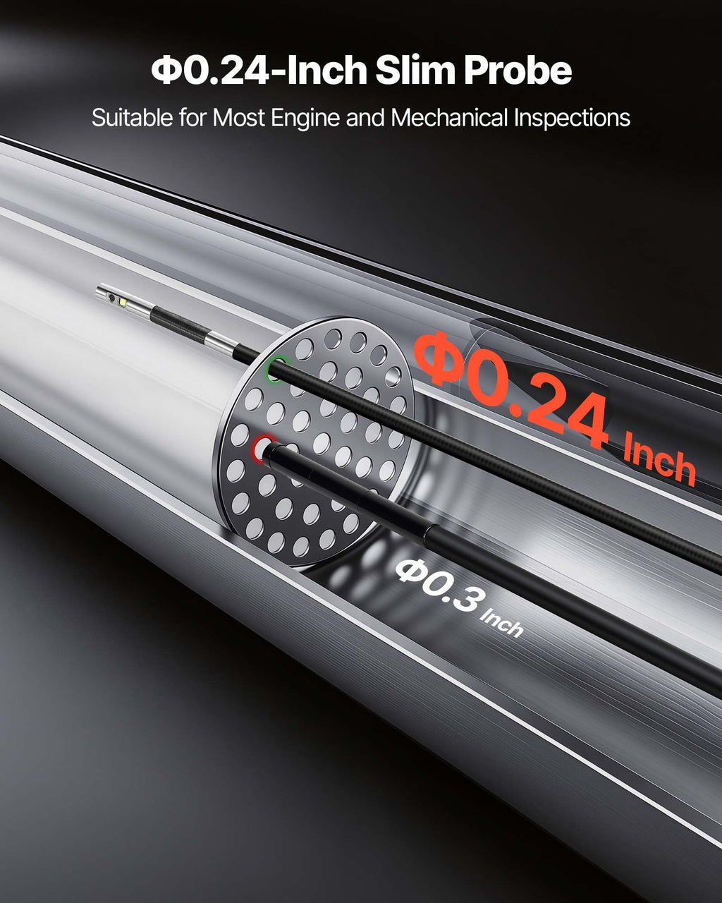 Dviejų lęšių artikuliuojantis endoskopas VEVOR ZX41, 6,2 mm lęšis