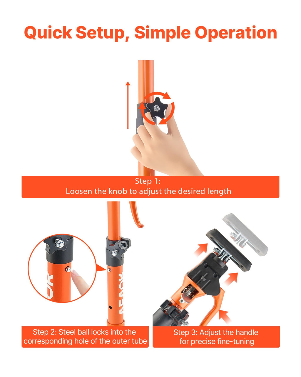 Teleskopinė atrama VEVOR JF-ZCG001-224, 40–60 cm