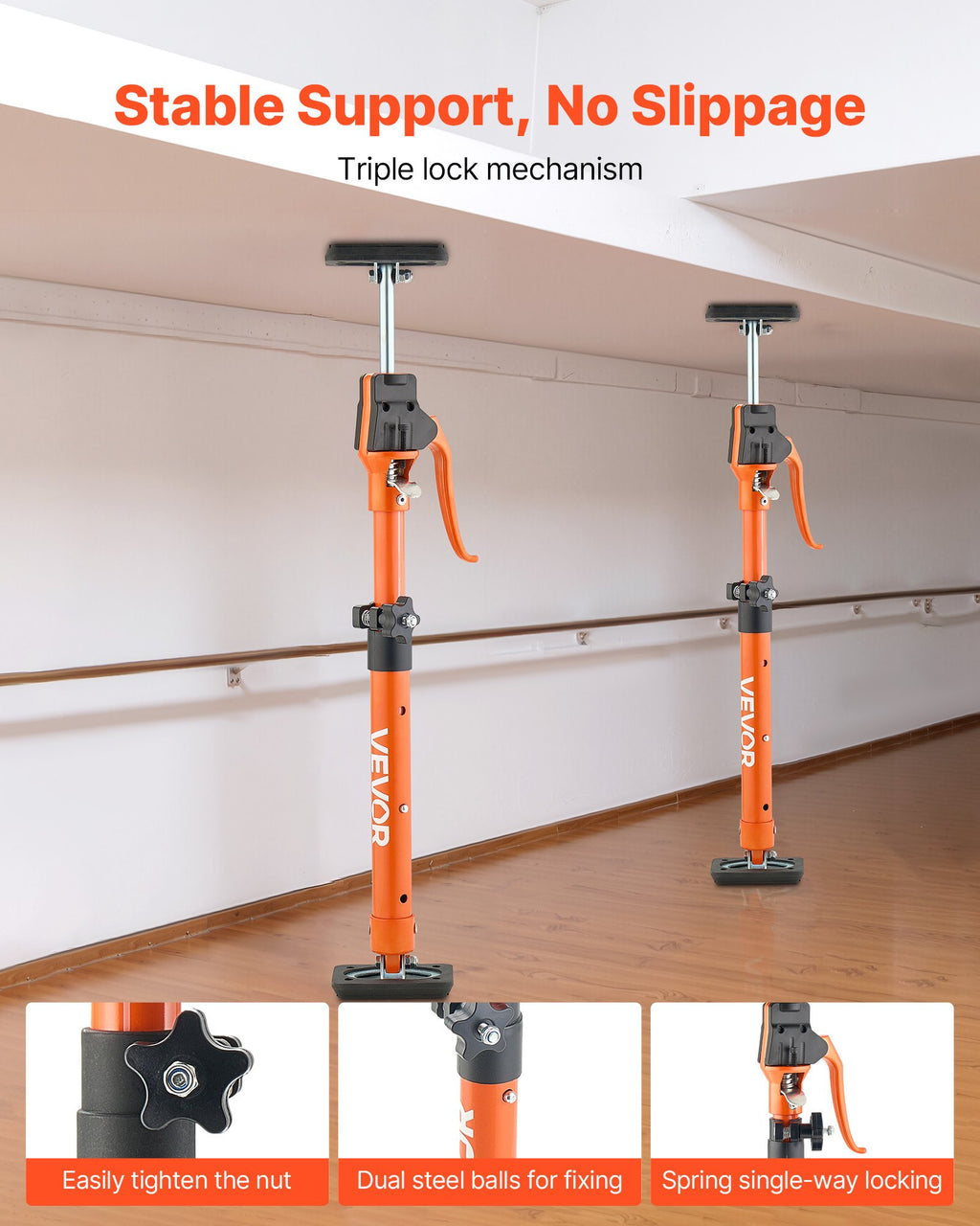 Teleskopinės atramos spintelėms VEVOR JF-ZCG001-2295, 48–75 cm, 2 vnt.