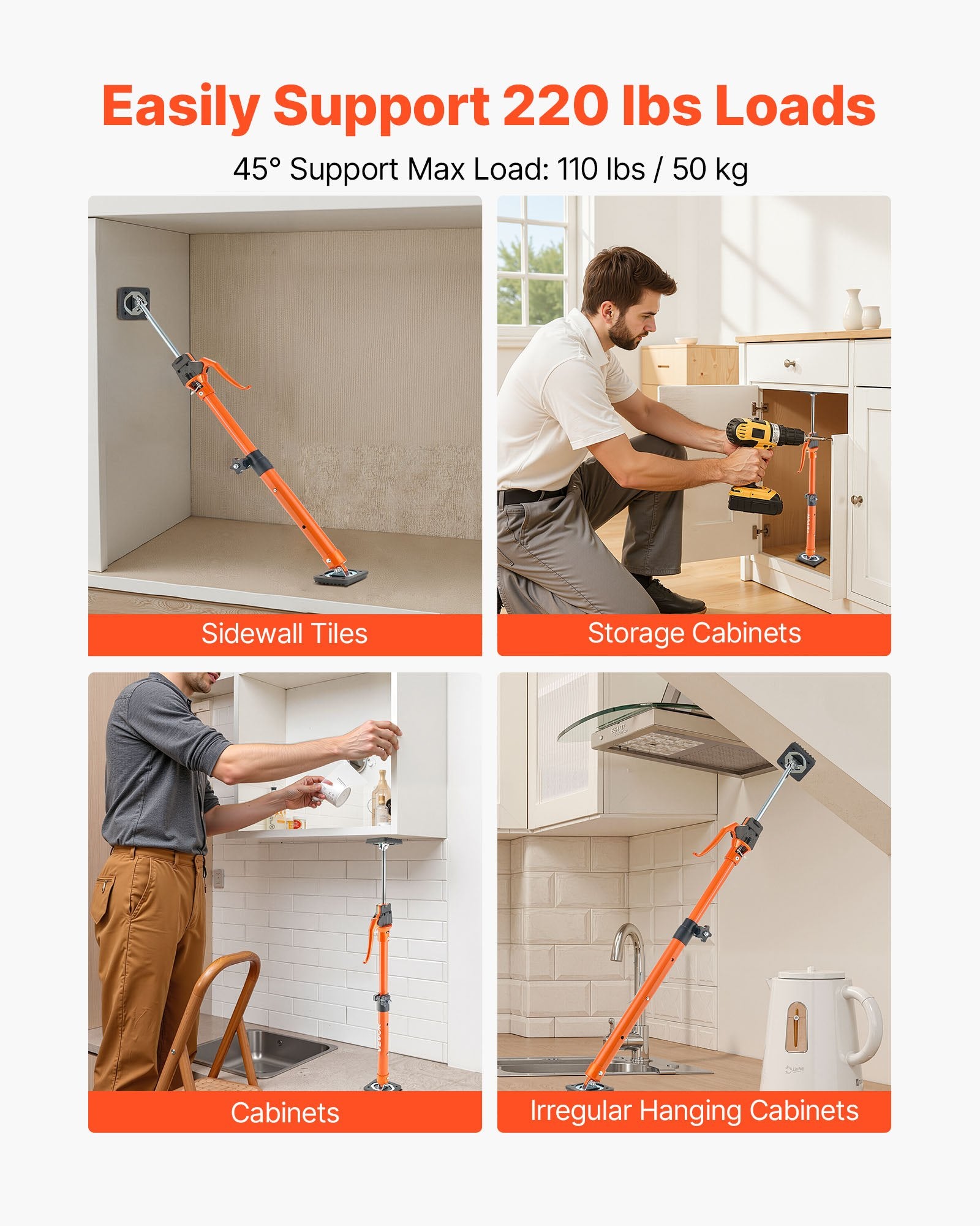 Teleskopinis atraminis strypas VEVOR JF-ZCG001-245, 64,5–115 cm