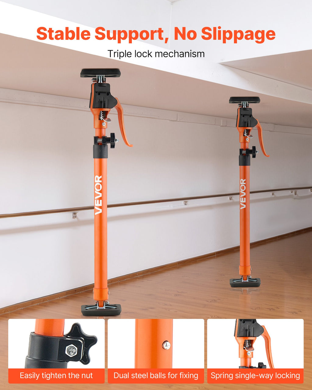 Teleskopinis atraminis strypas VEVOR JF-ZCG001-245, 64,5–115 cm