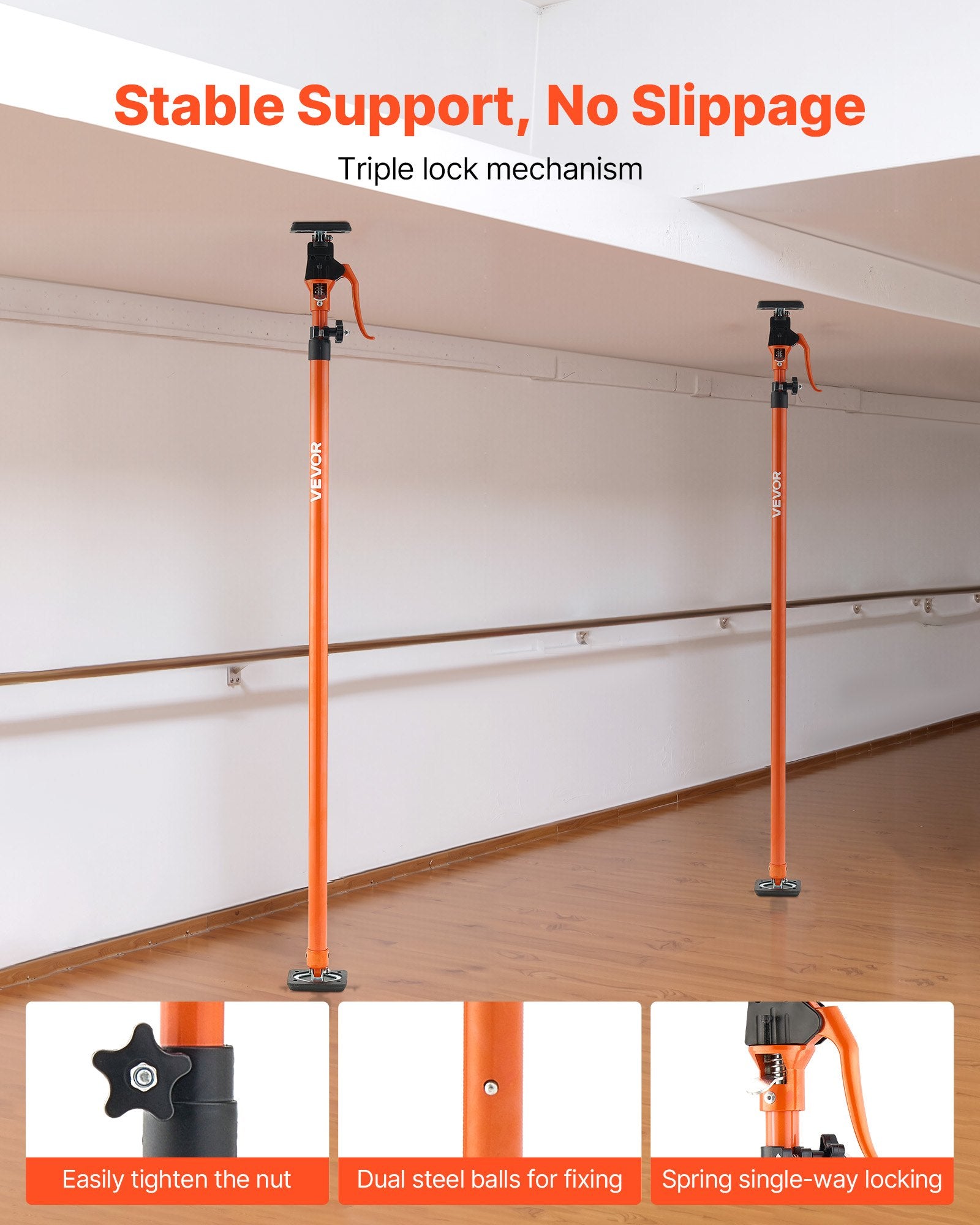 Teleskopinės atramos VEVOR JF-ZCG001-4114, 125–291 cm, 4 vnt.