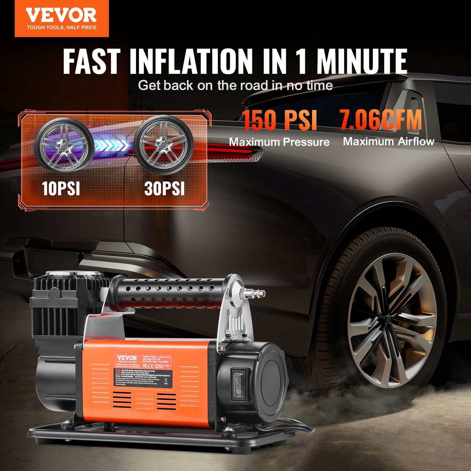 Oro kompresorius VEVOR YD-127-B, 150 PSI