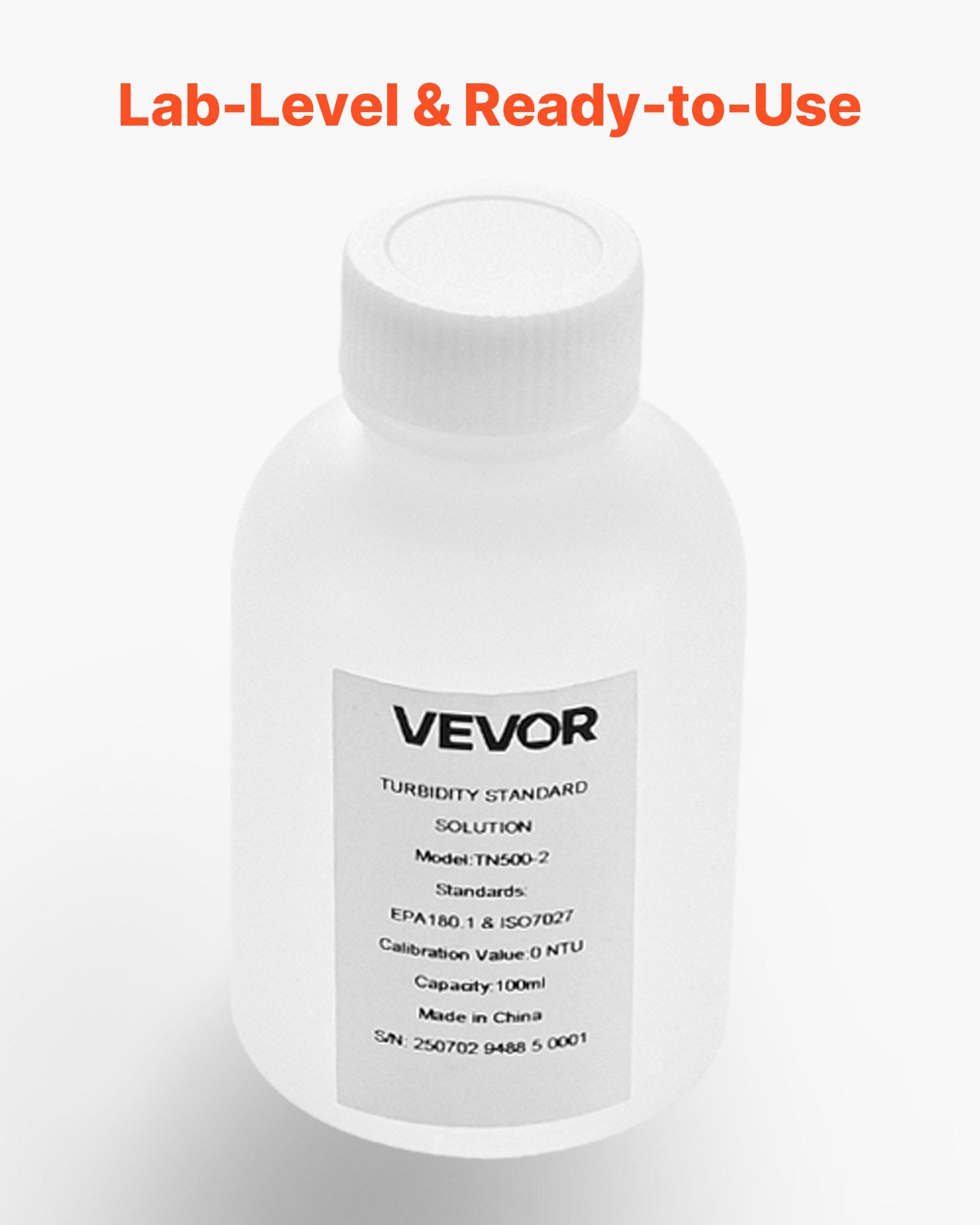 Drumstumo matuoklio kalibravimo tirpalas VEVOR TN500-2, 0 NTU, 100 ml