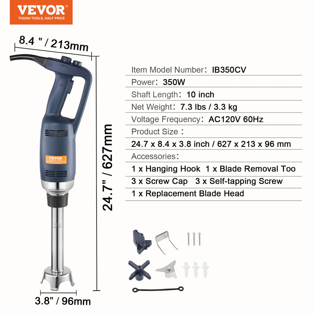 Pramoninis panardinamas trintuvas VEVOR IB350CV, 350 W