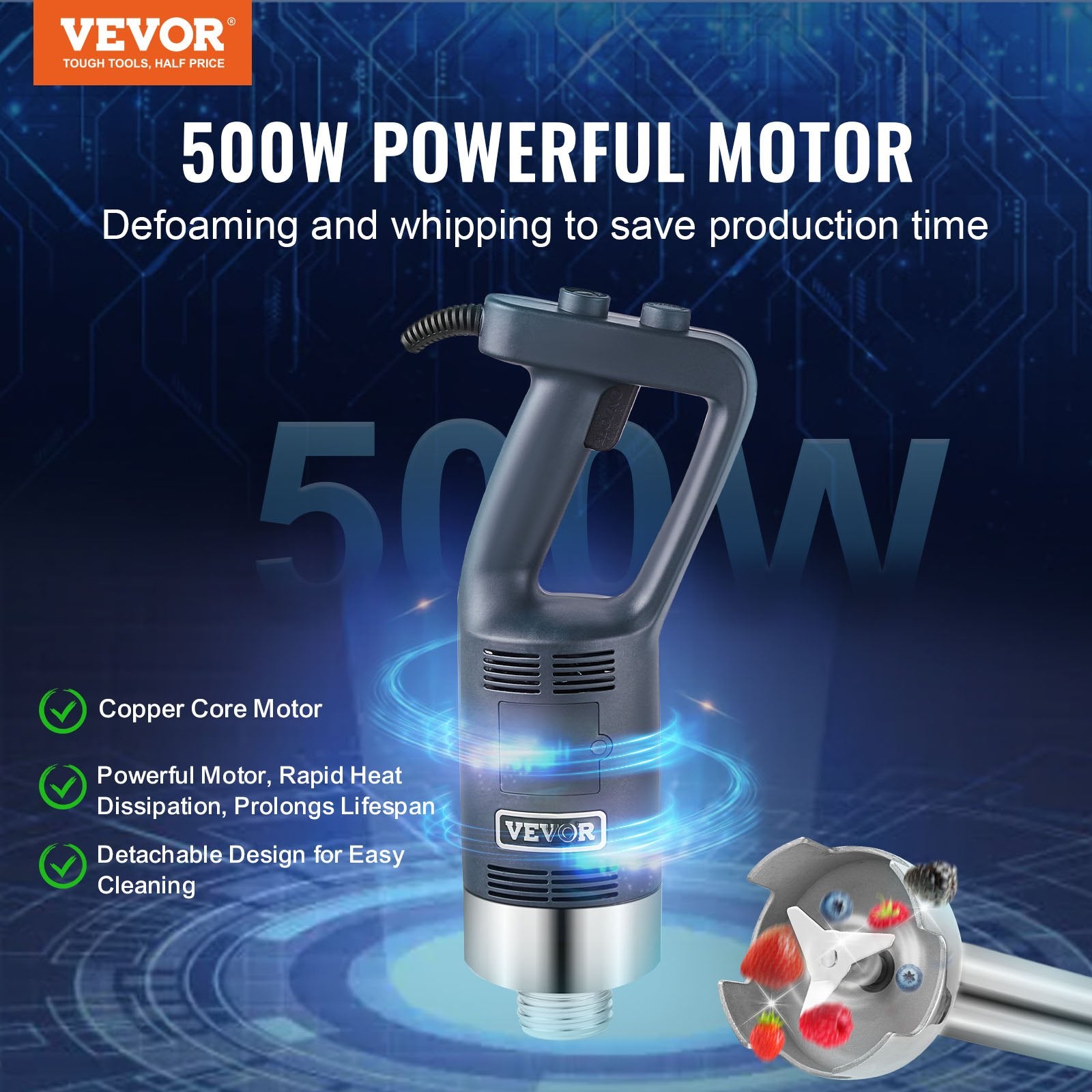 Pramoninis rankinis trintuvas VEVOR HB6089-UL, 500 W