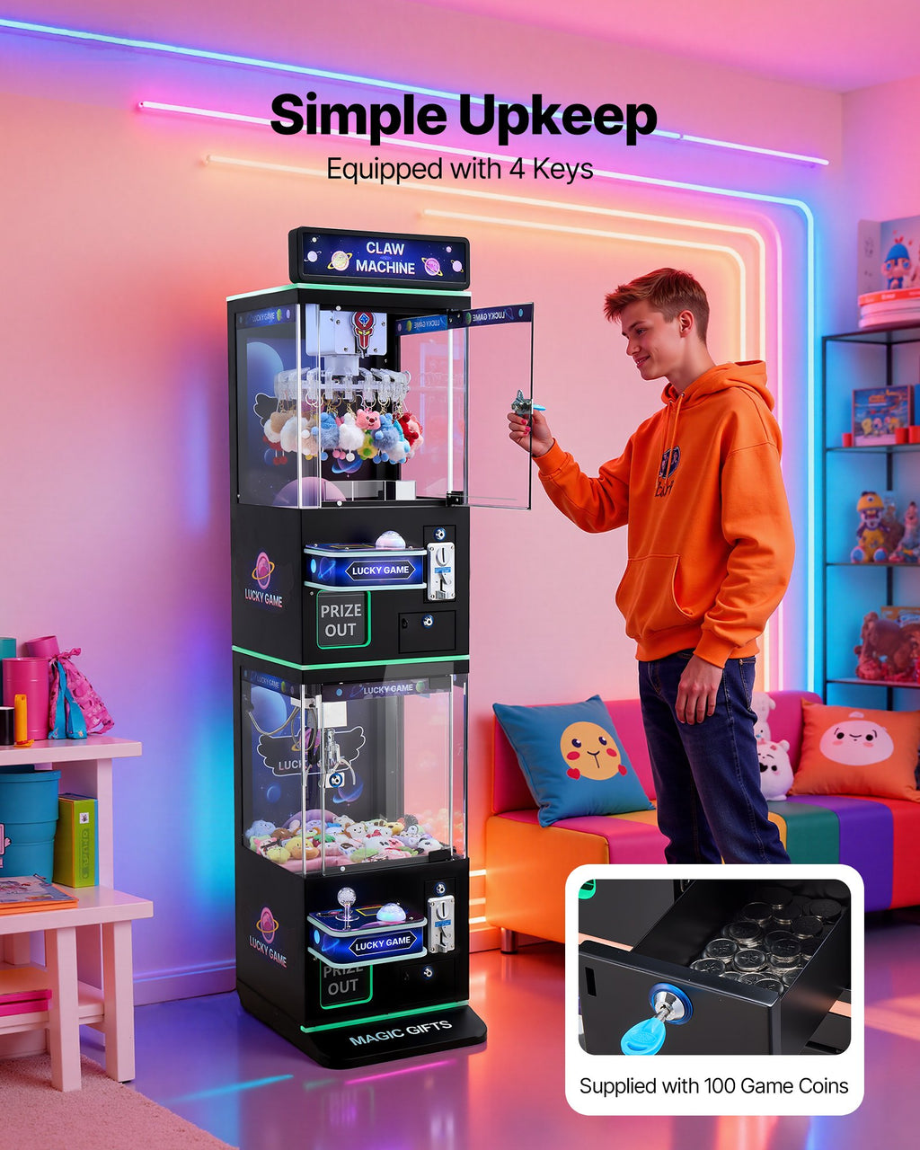 Žaislų traukimo automatas VEVOR S-02 / S-03 / S-04, 100 W