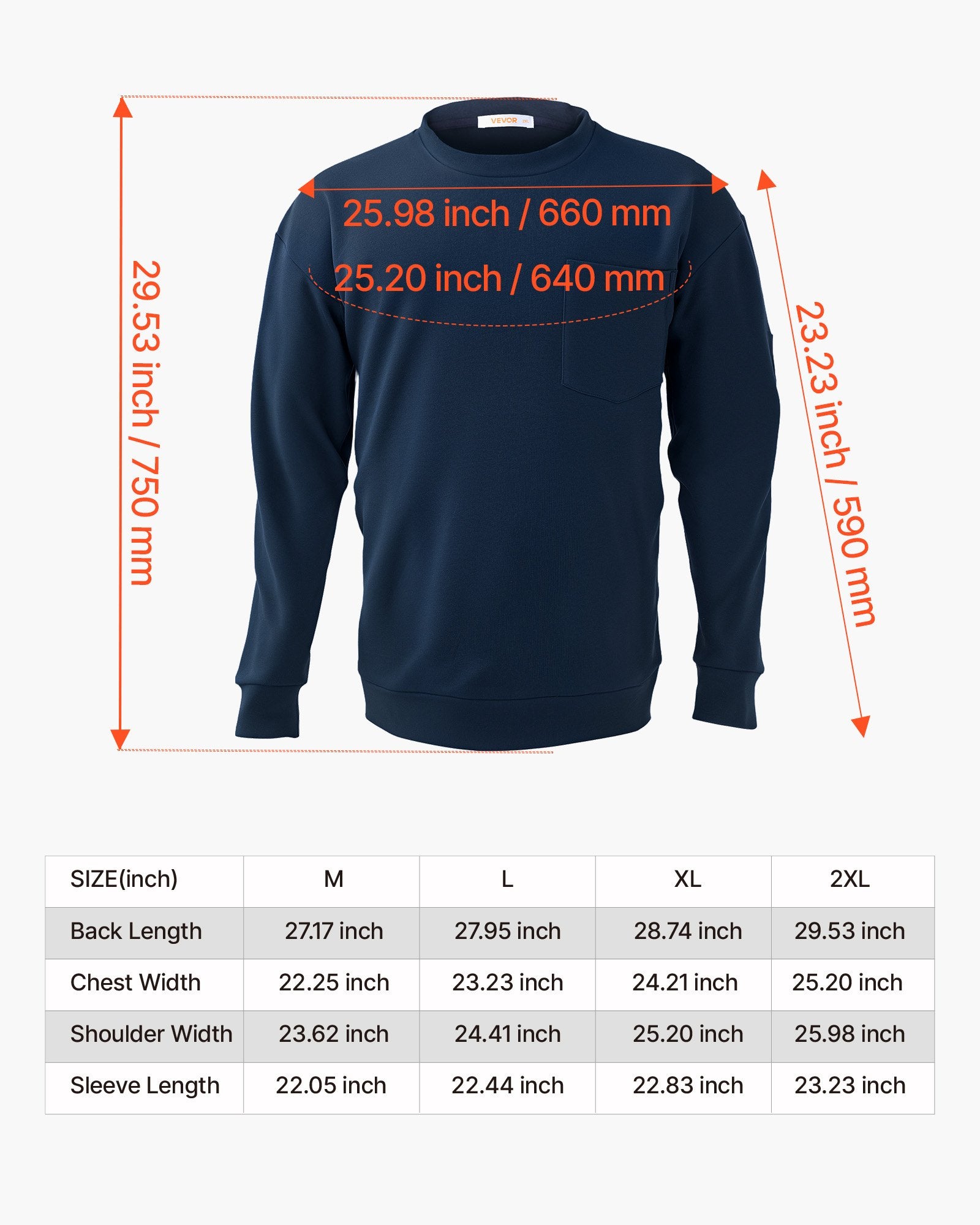 Atspari ugniai darbinė palaidinė VEVOR YT-2XL-B, 2XL dydis