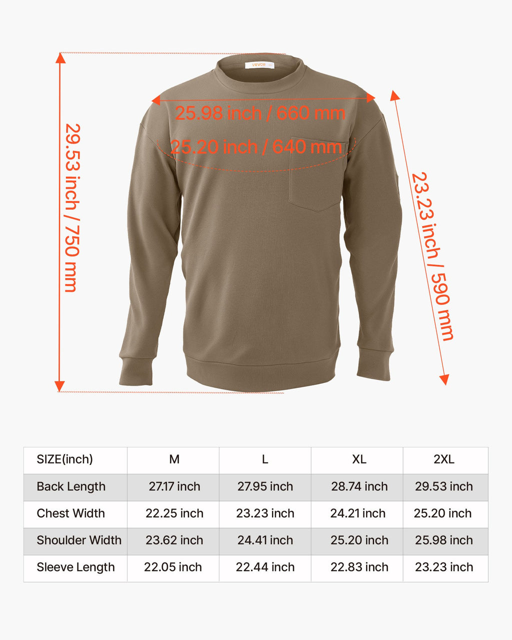 Atsparūs ugniai darbiniai marškinėliai VEVOR YT-2XL-G, 2XL dydis