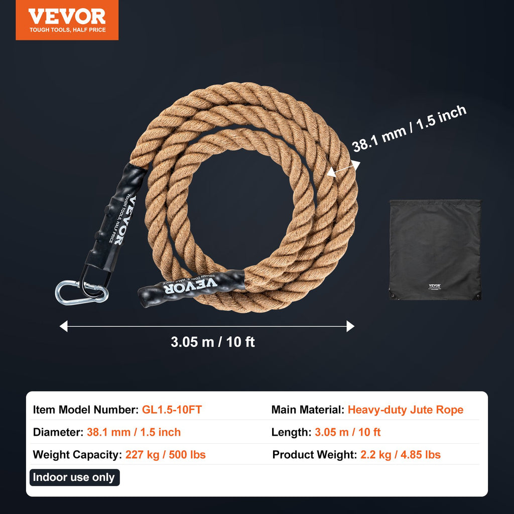 Virvė laipiojimui VEVOR GL1.5-10FT, 3,05 m ilgio