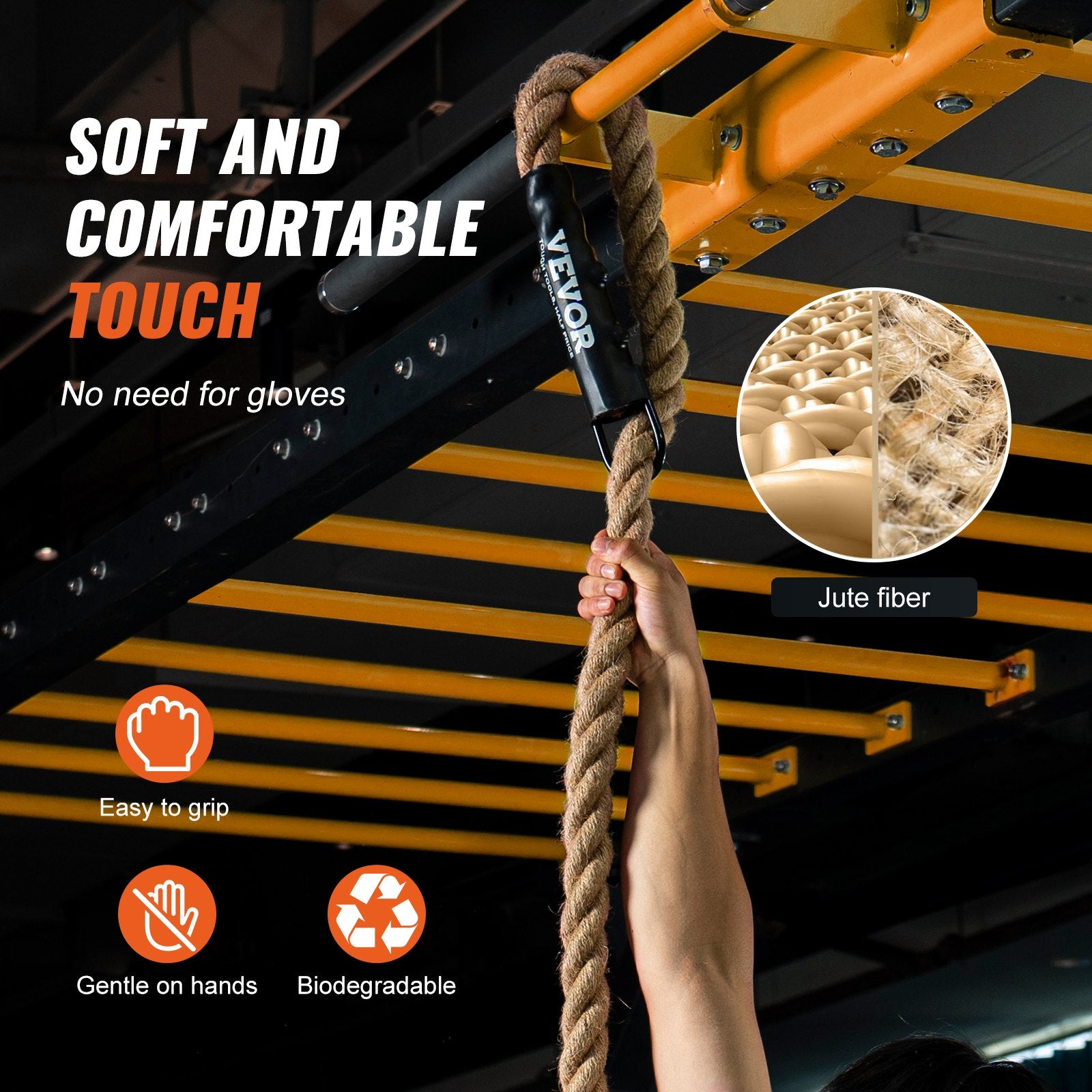 Sportinė virvė laipiojimui VEVOR GL1.5-30FT, 9,15 m
