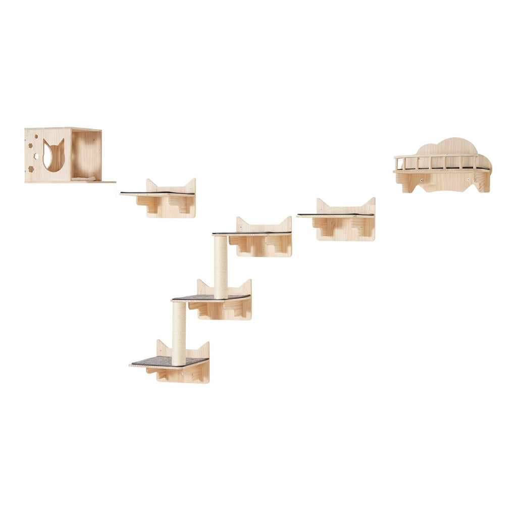 Sieninės lentynos katėms VEVOR SSGQK-02, 5 dalių rinkinys