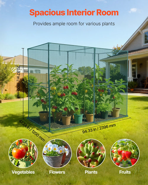 Augalų apsaugos narvas VEVOR YJ-FHL003, 2,39 x 1,2 x 1,8 m