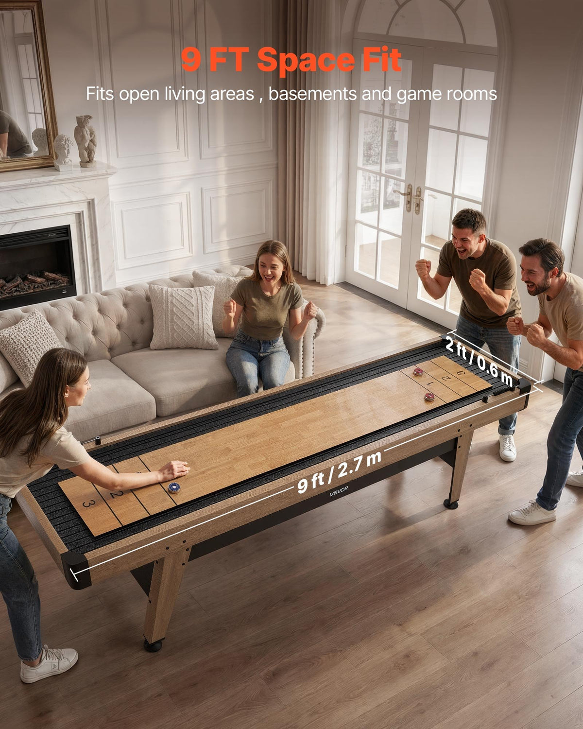 Shuffleboard stalas VEVOR BZSHB12FEET001, 2,7 m ilgio