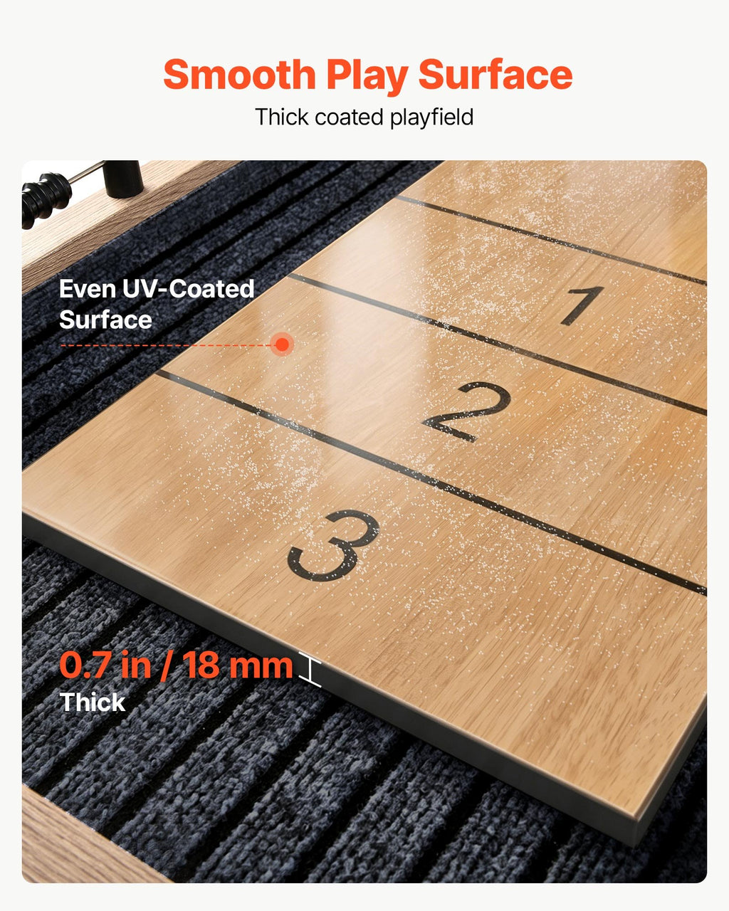 Shuffleboard stalas VEVOR BZSHB12FEET001, 2,7 m ilgio