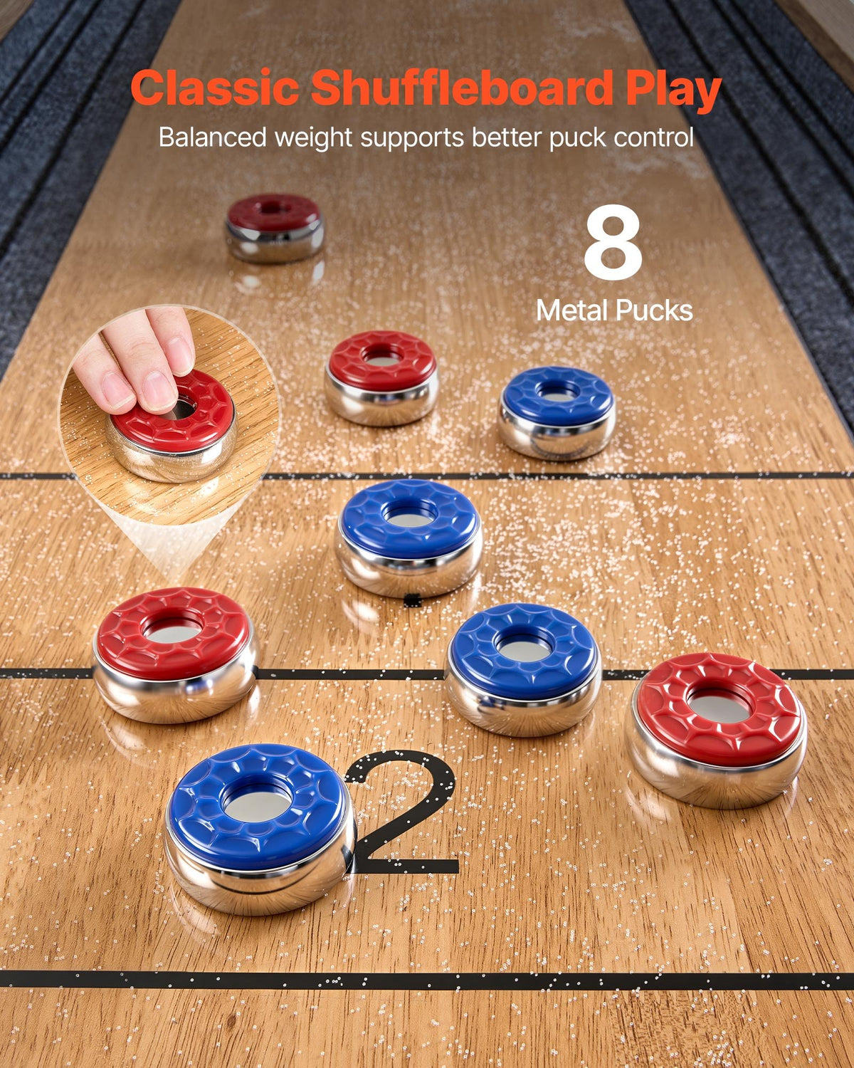 Shuffleboard stalas VEVOR BZSHB12FEET001, 2,7 m ilgio