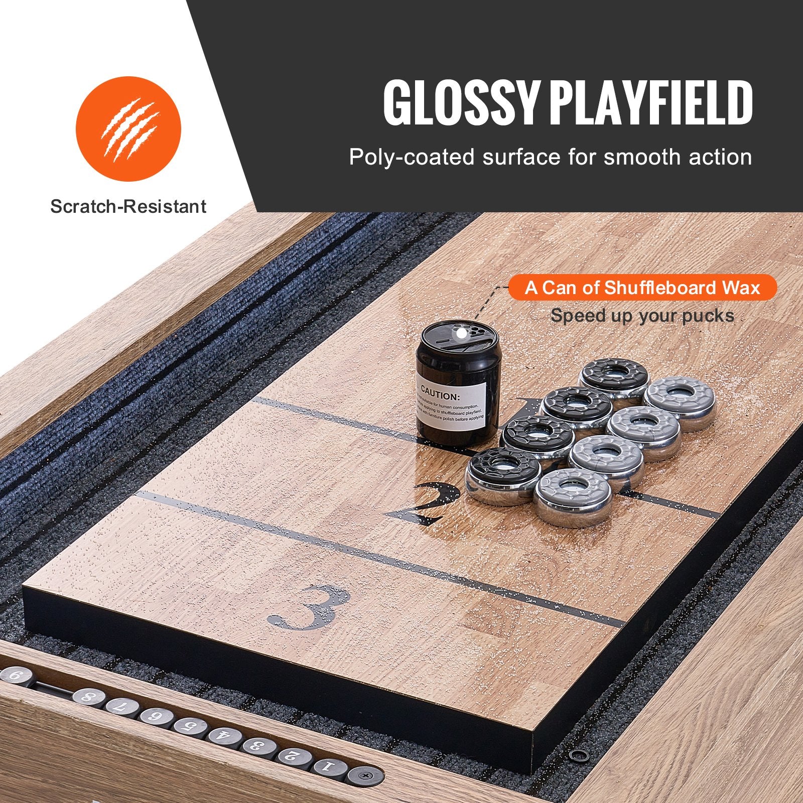 Shuffleboard ir boulingo stalas VEVOR SUS-9F01X, 274,3 cm