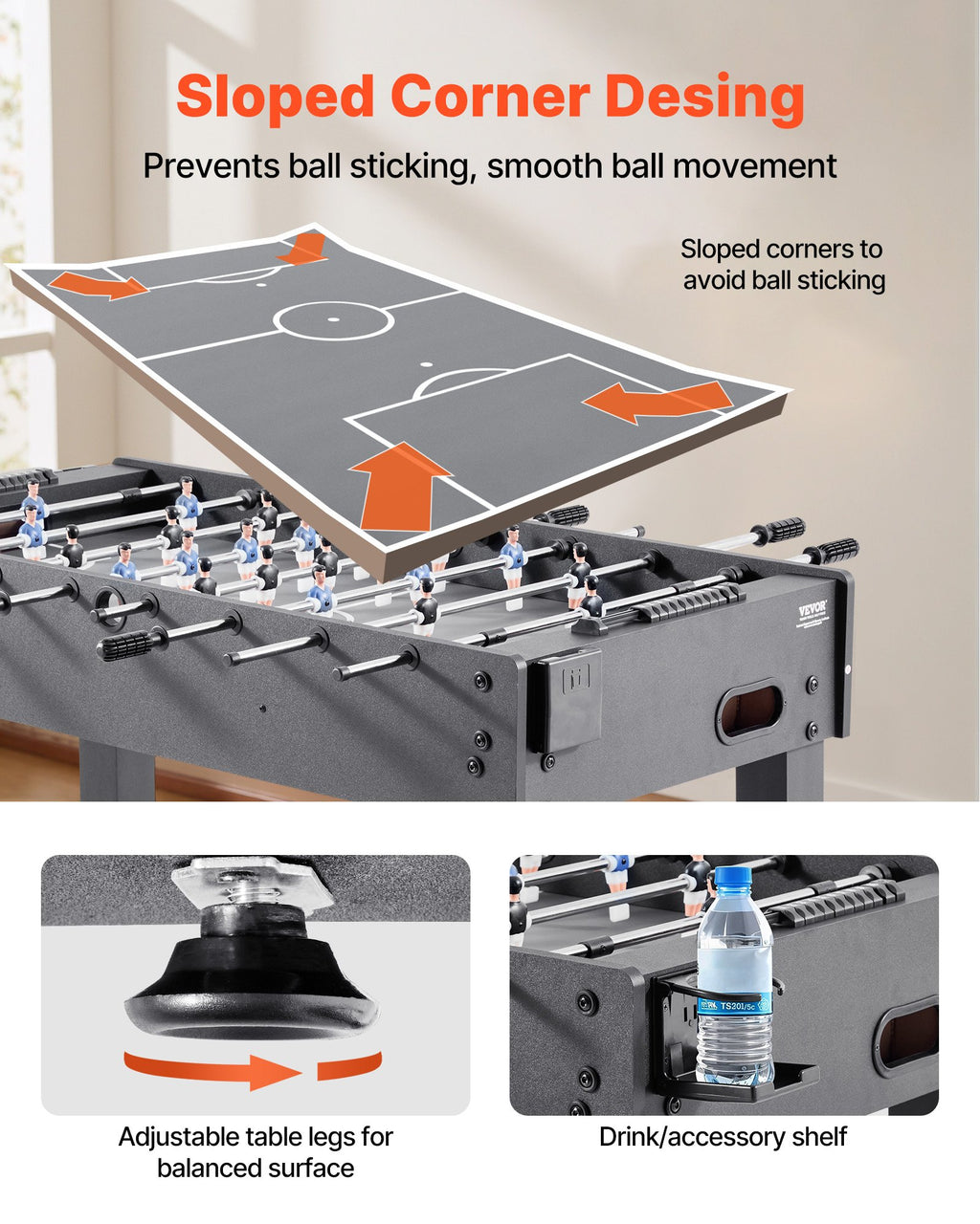 Stalo futbolas VEVOR SUO-4824GW, 121 cm