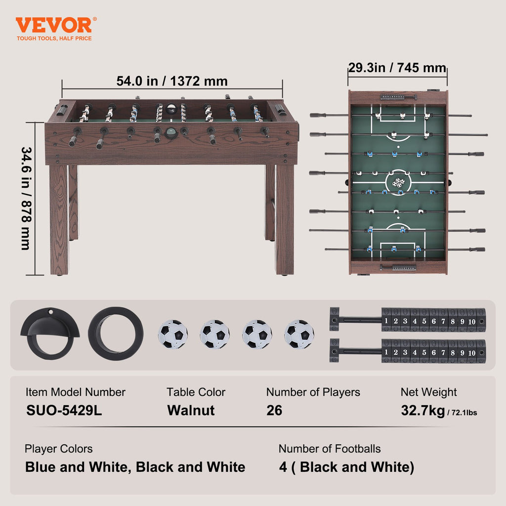 Stalo futbolas VEVOR SUO-5429L, 137 cm ilgio