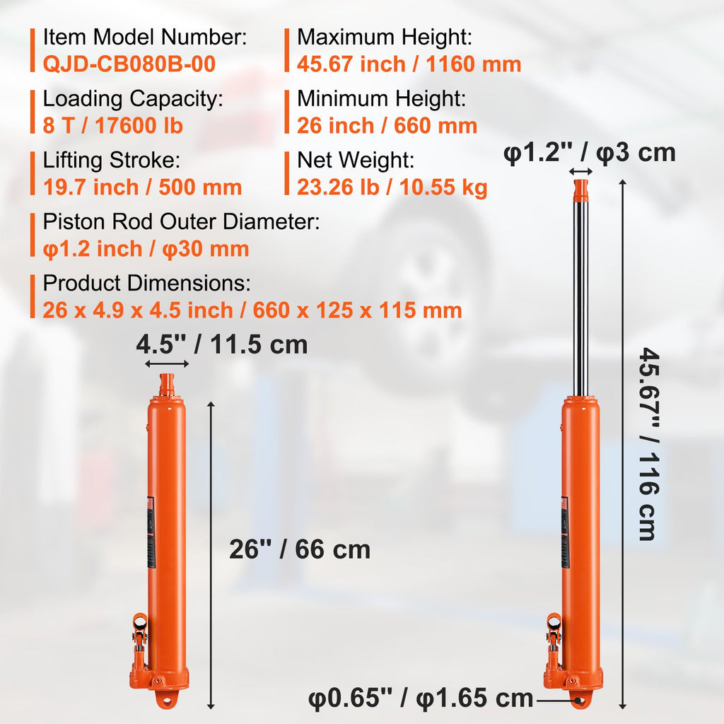 Hidraulinis kėliklis VEVOR QJD-CB080B-00, 8 t