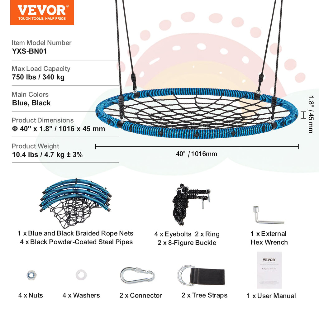 Gulto tipo sūpynės (voratinklis) VEVOR YXS-BN01, 101 cm skersmens