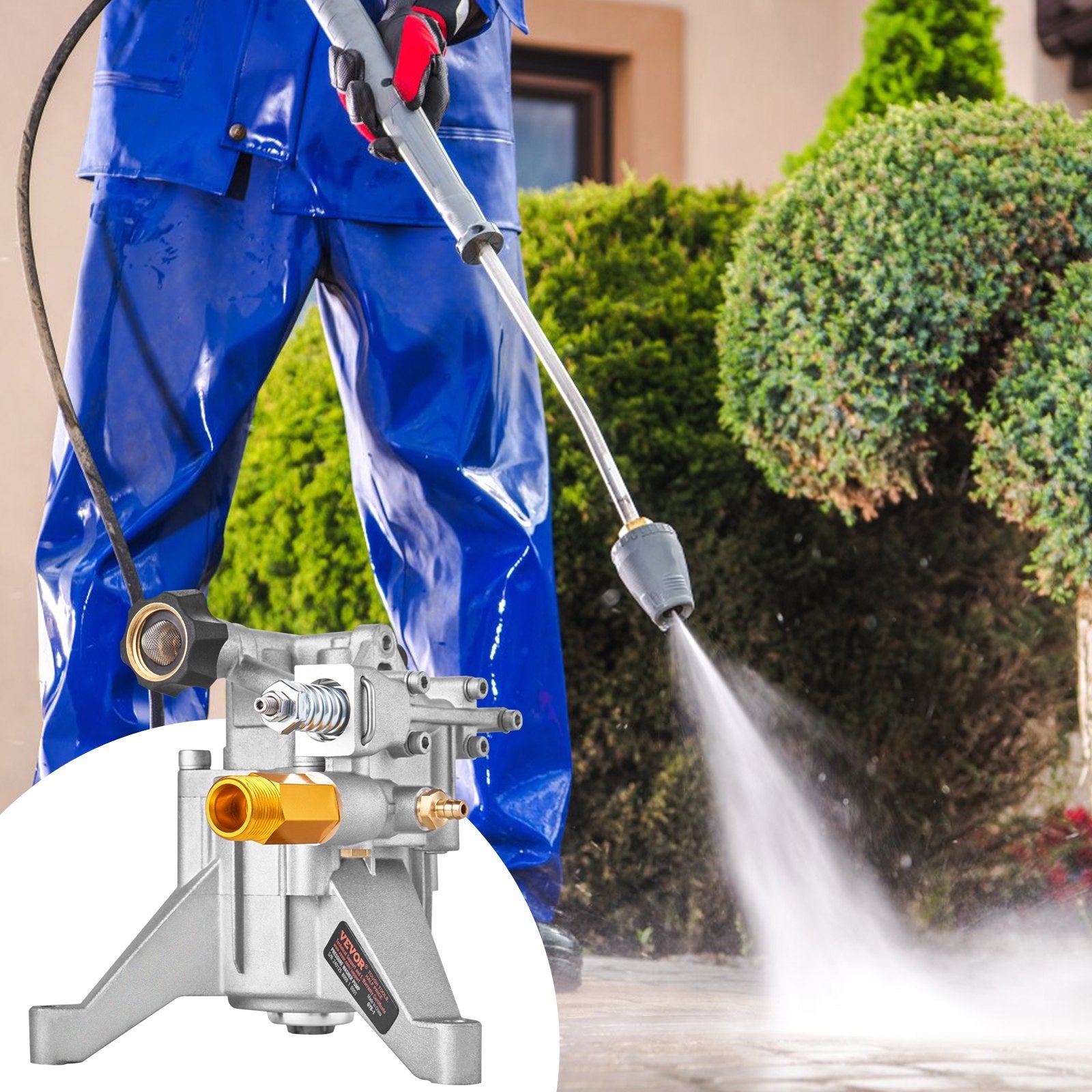 Aukšto slėgio plovimo įrenginio siurblys VEVOR KXD1810G, 2600 PSI