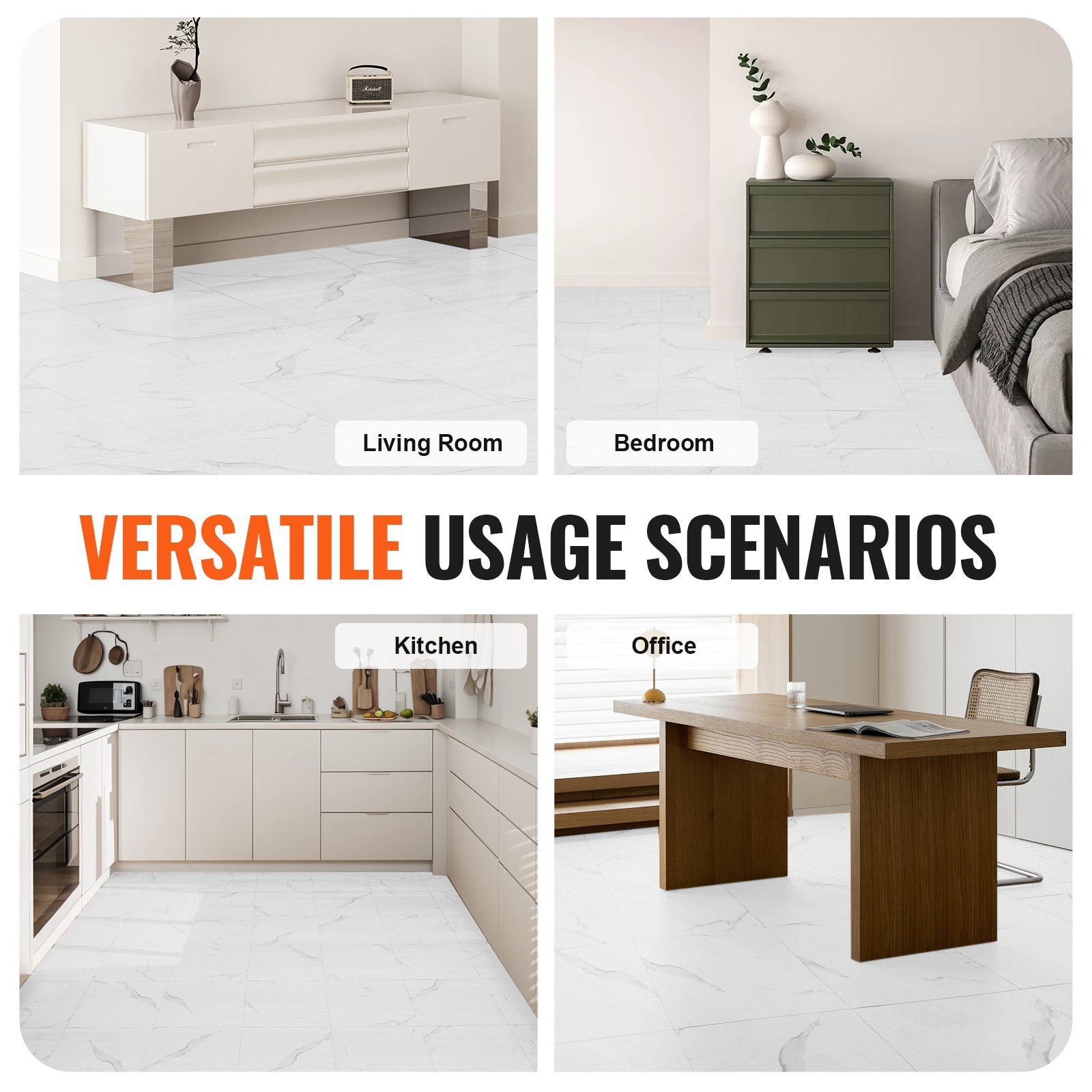 Lipnios vinilinės grindų plytelės VEVOR WB-4503, 50 vnt. (4,65 m²)
