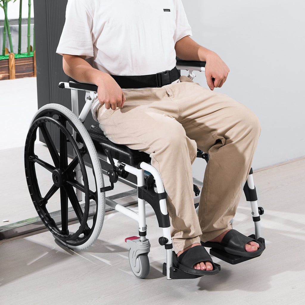 Neįgaliojo vežimėlis-kėdė dušui ir tualetui VEVOR HFK-3301-24, 136 kg apkrova