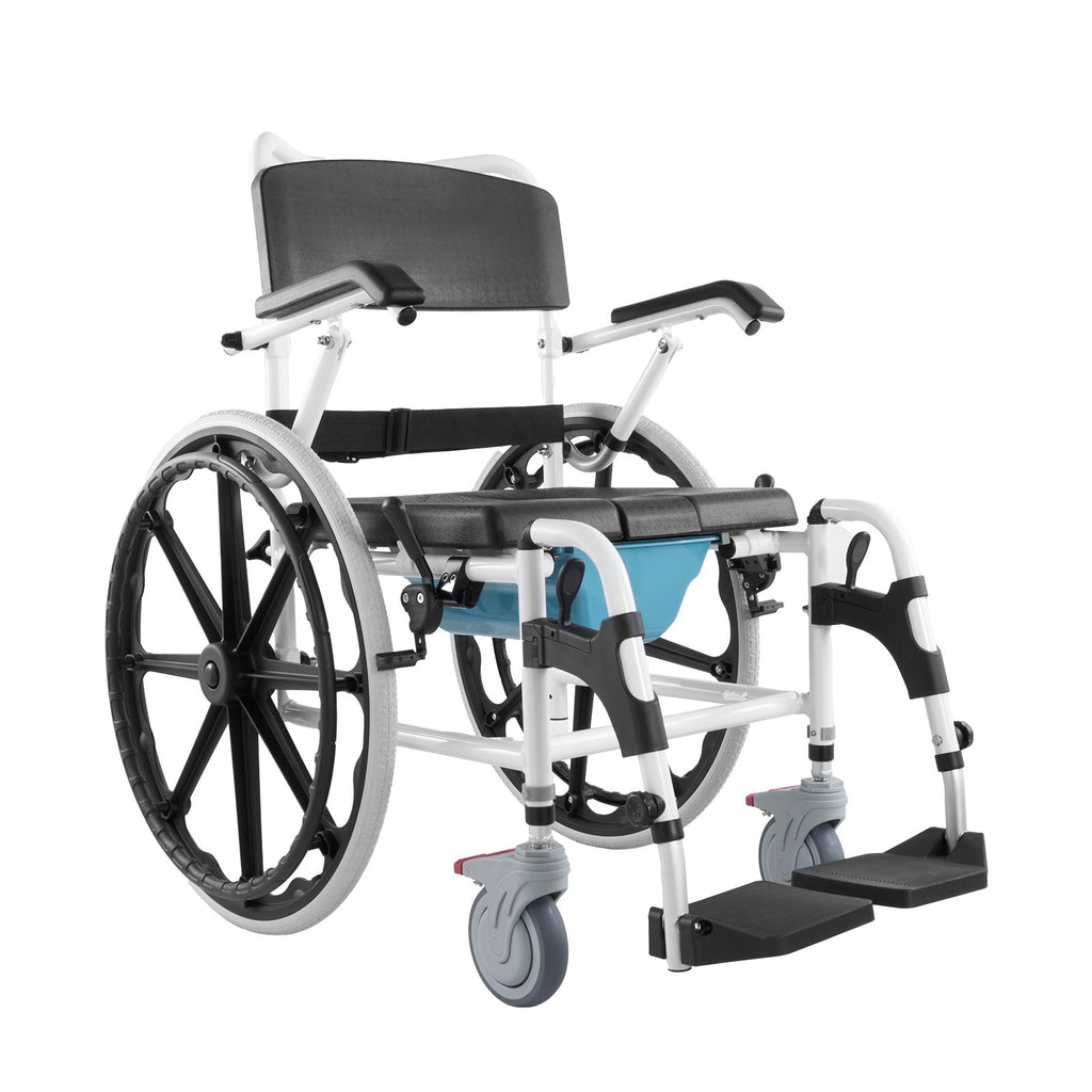 Neįgaliojo vežimėlis-kėdė dušui ir tualetui VEVOR HFK-3301-24, 136 kg apkrova