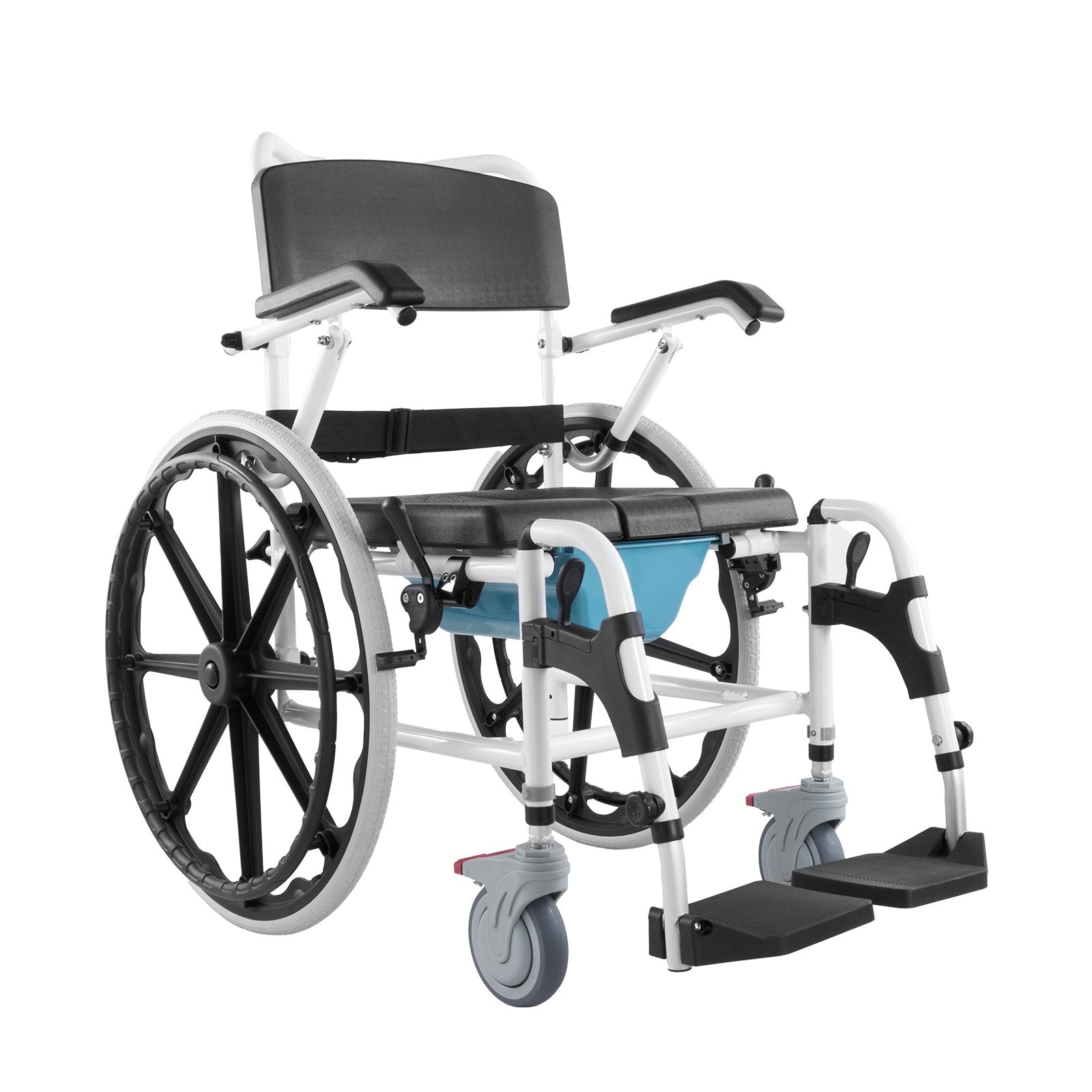 Neįgaliojo vežimėlis-kėdė dušui ir tualetui VEVOR HFK-3301-24, 136 kg apkrova