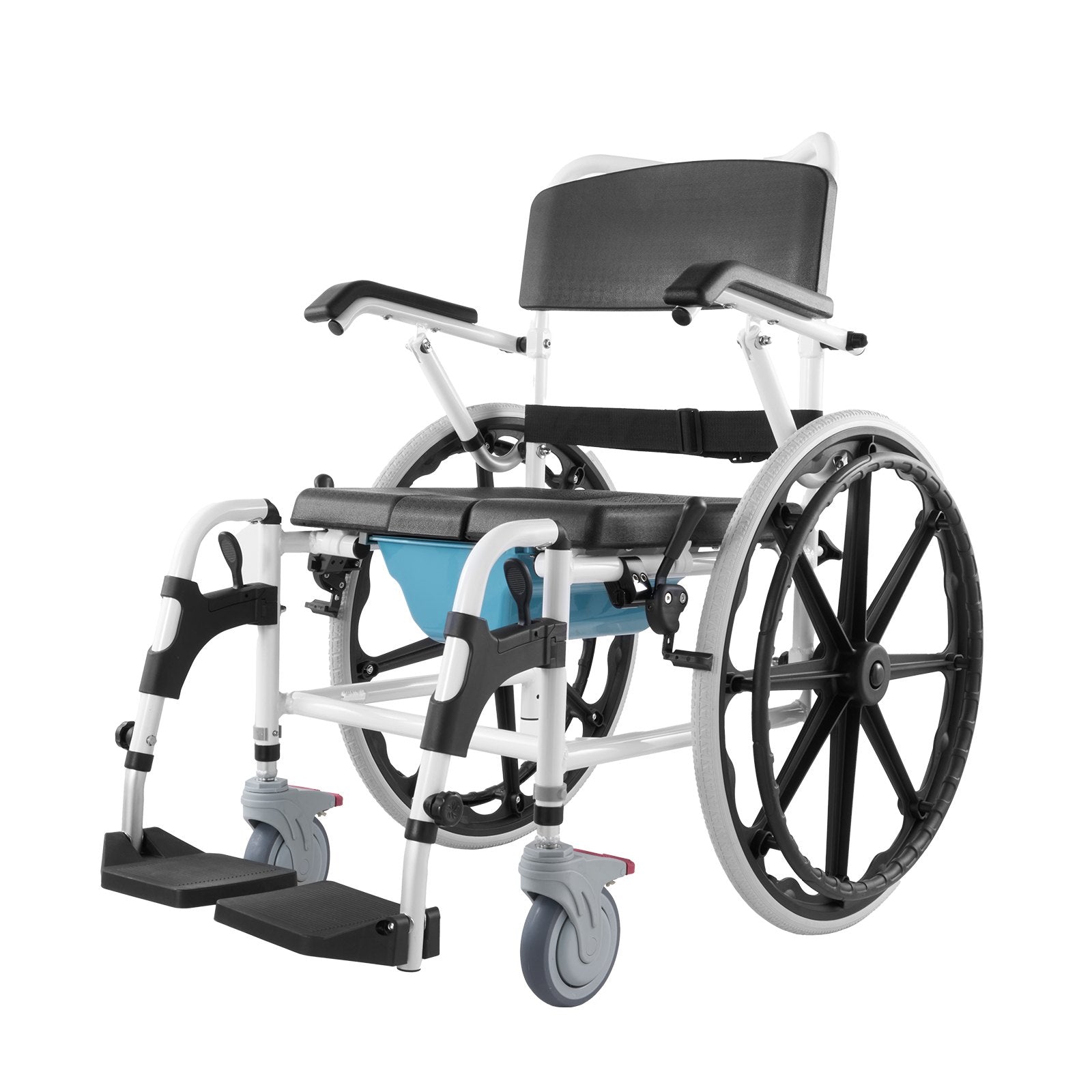 Neįgaliojo vežimėlis-kėdė dušui ir tualetui VEVOR HFK-3301-24, 136 kg apkrova